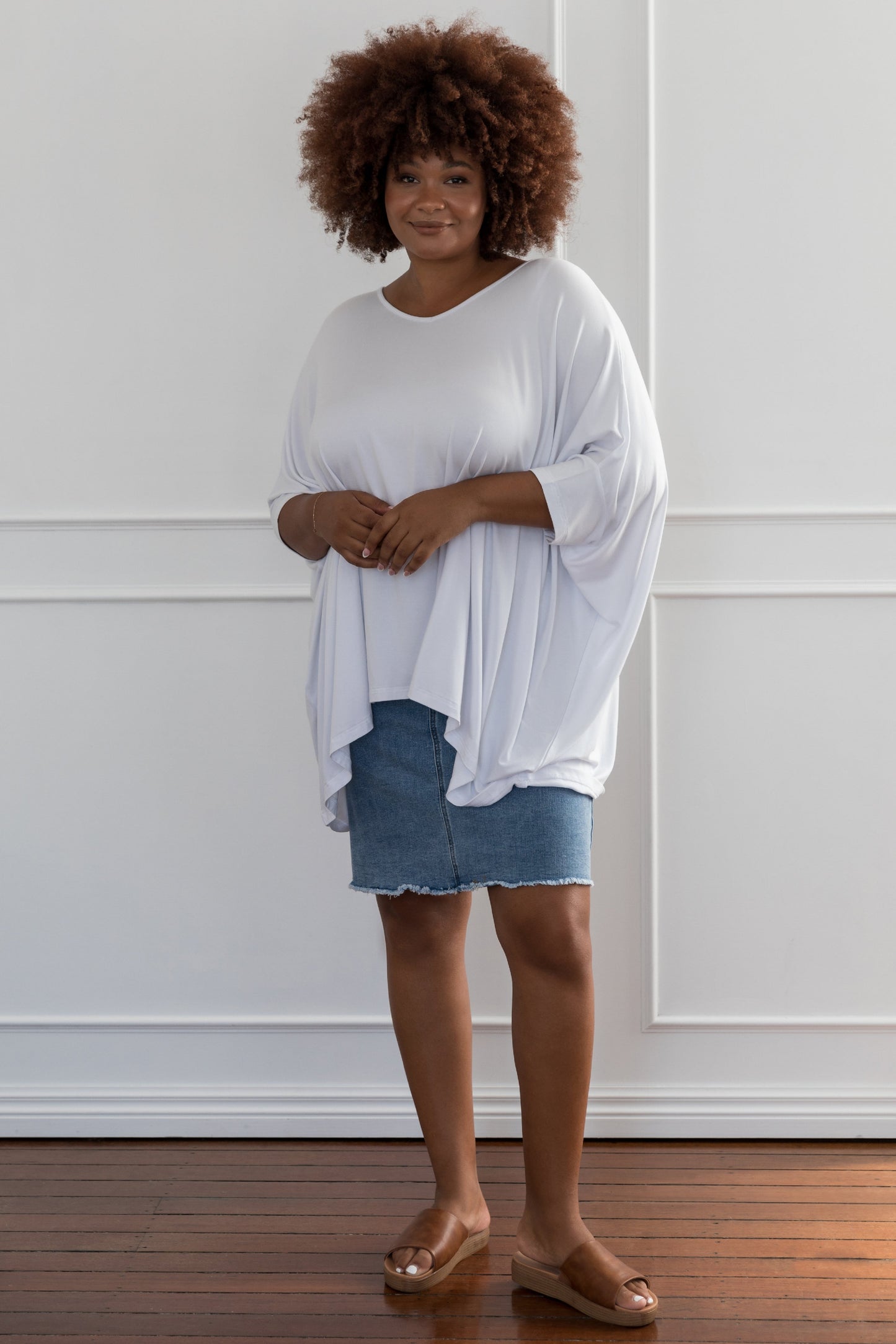 Plus-Sized White Tops | PQ Collection | Essential Top