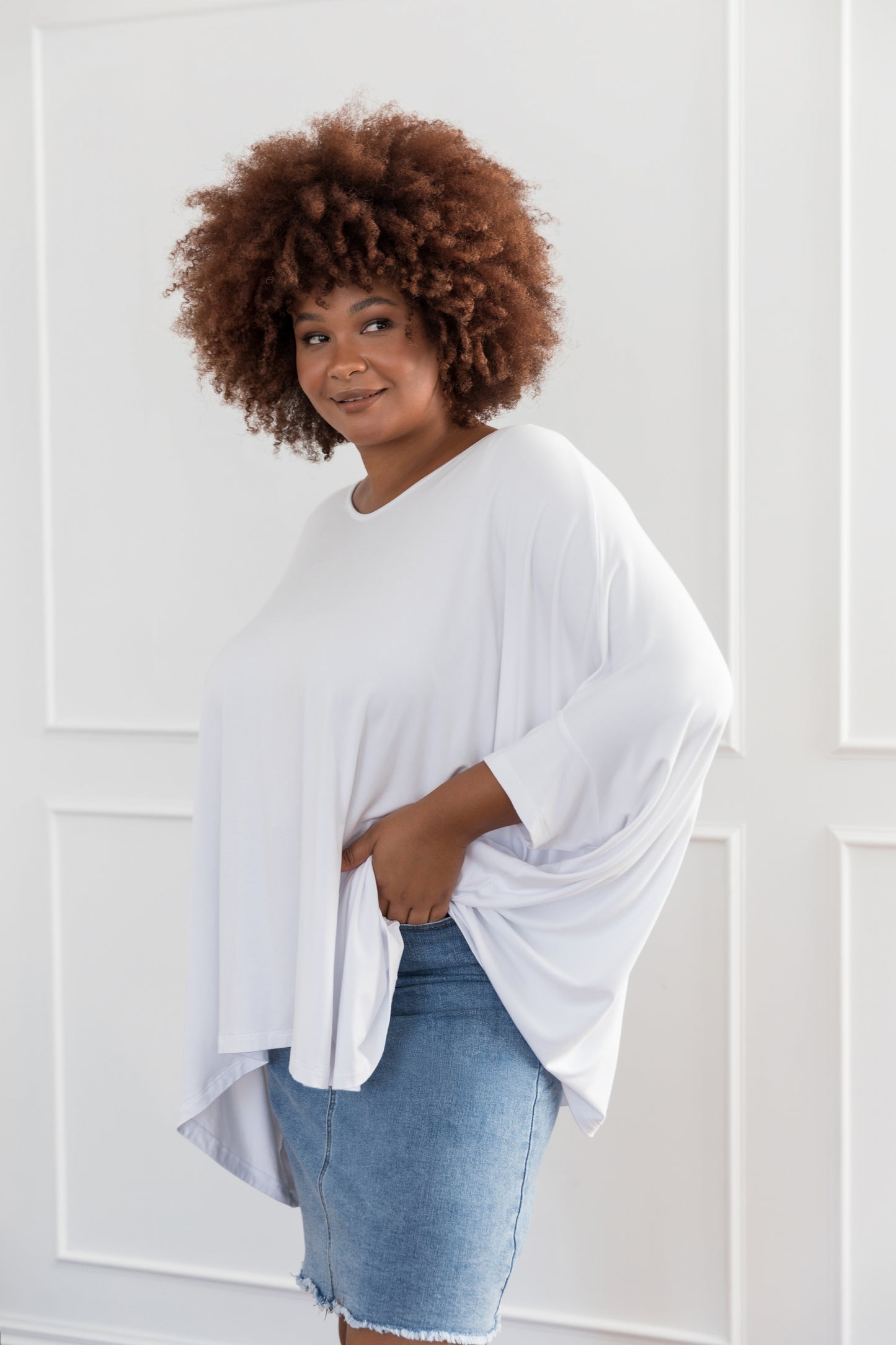 Plus-Sized White Tops | PQ Collection | Essential Top