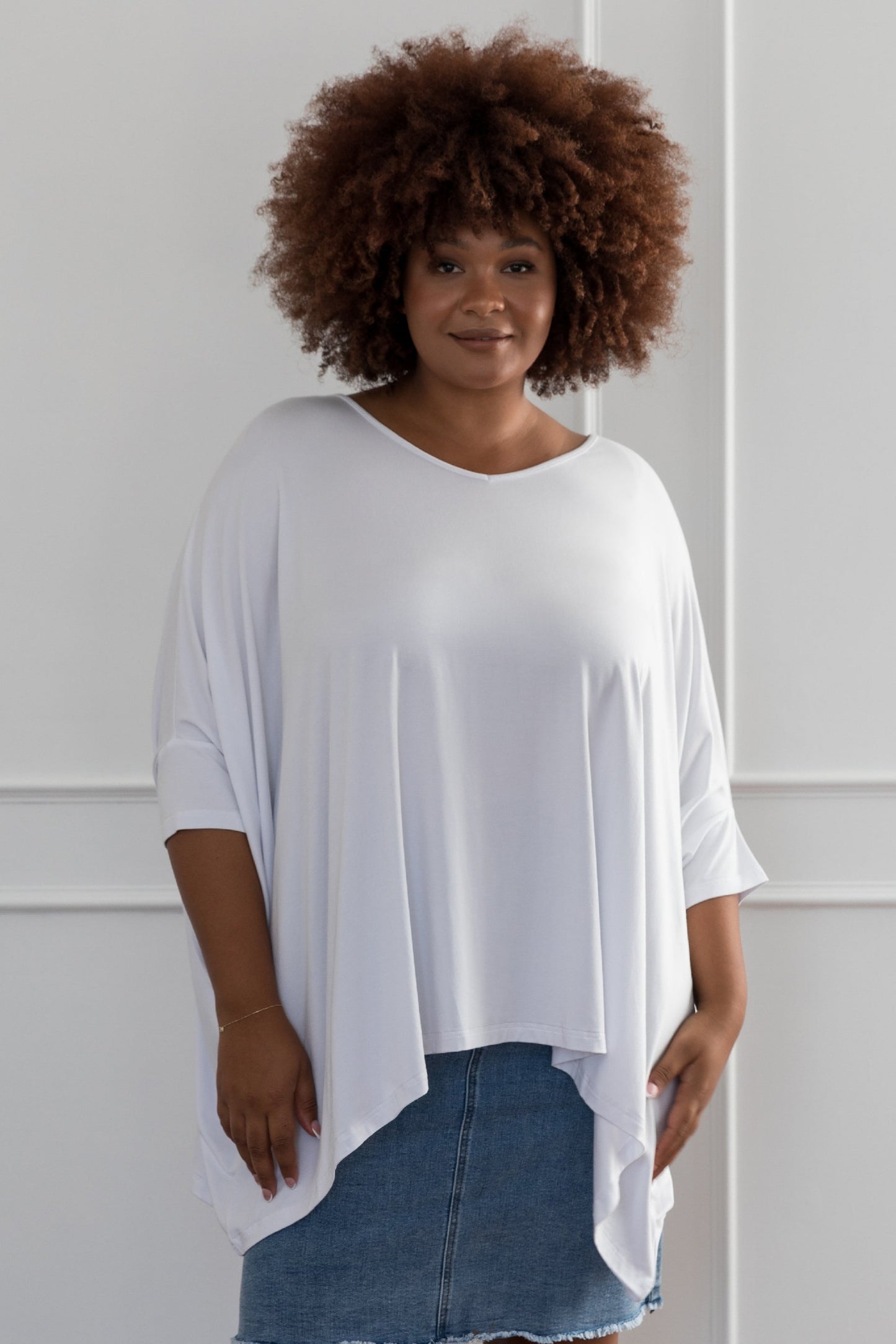 Plus-Sized White Tops | PQ Collection | Essential Top