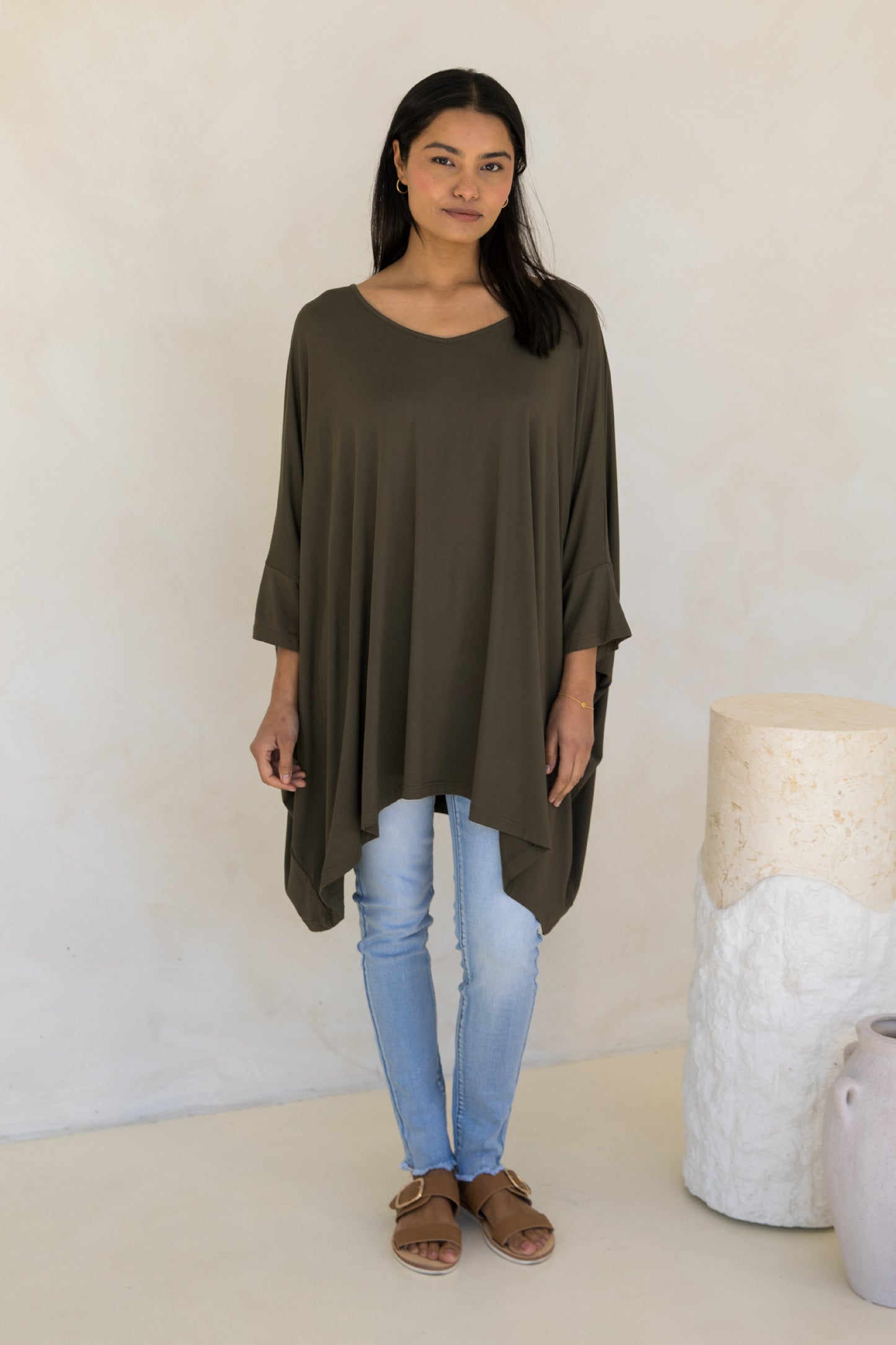 Essential Bamboo Top | Moss Green