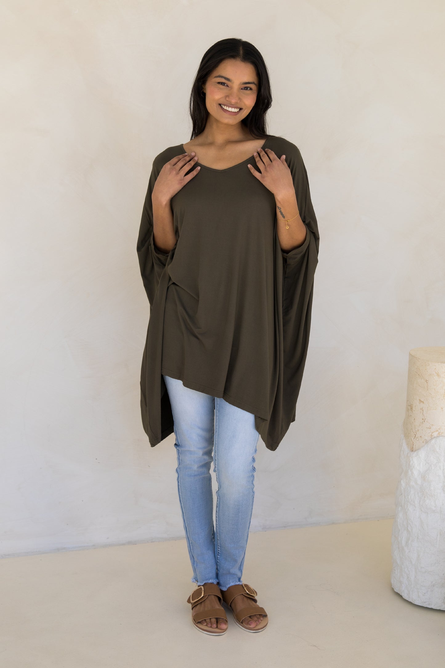 Essential Bamboo Top | Moss Green