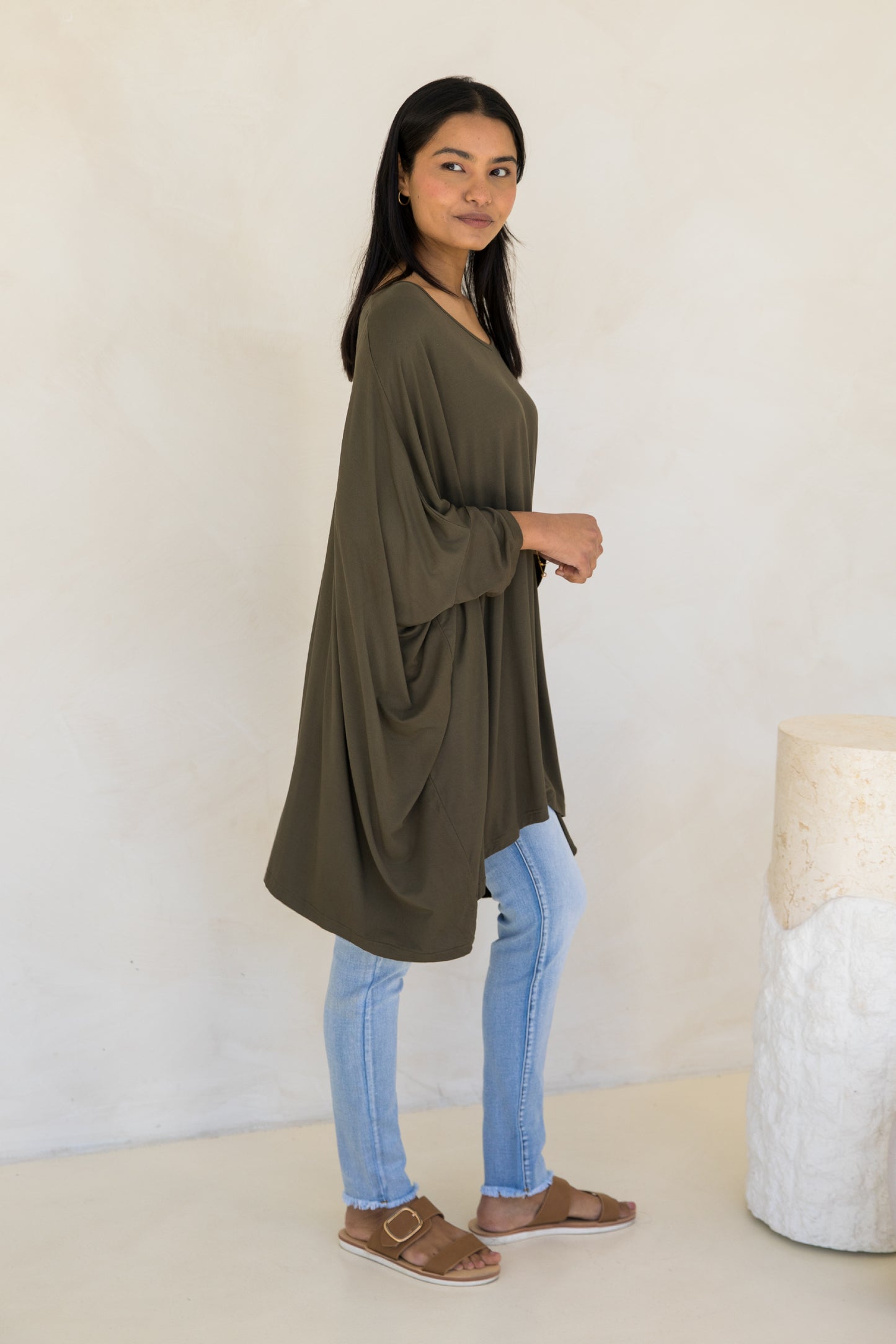 Essential Bamboo Top | Moss Green