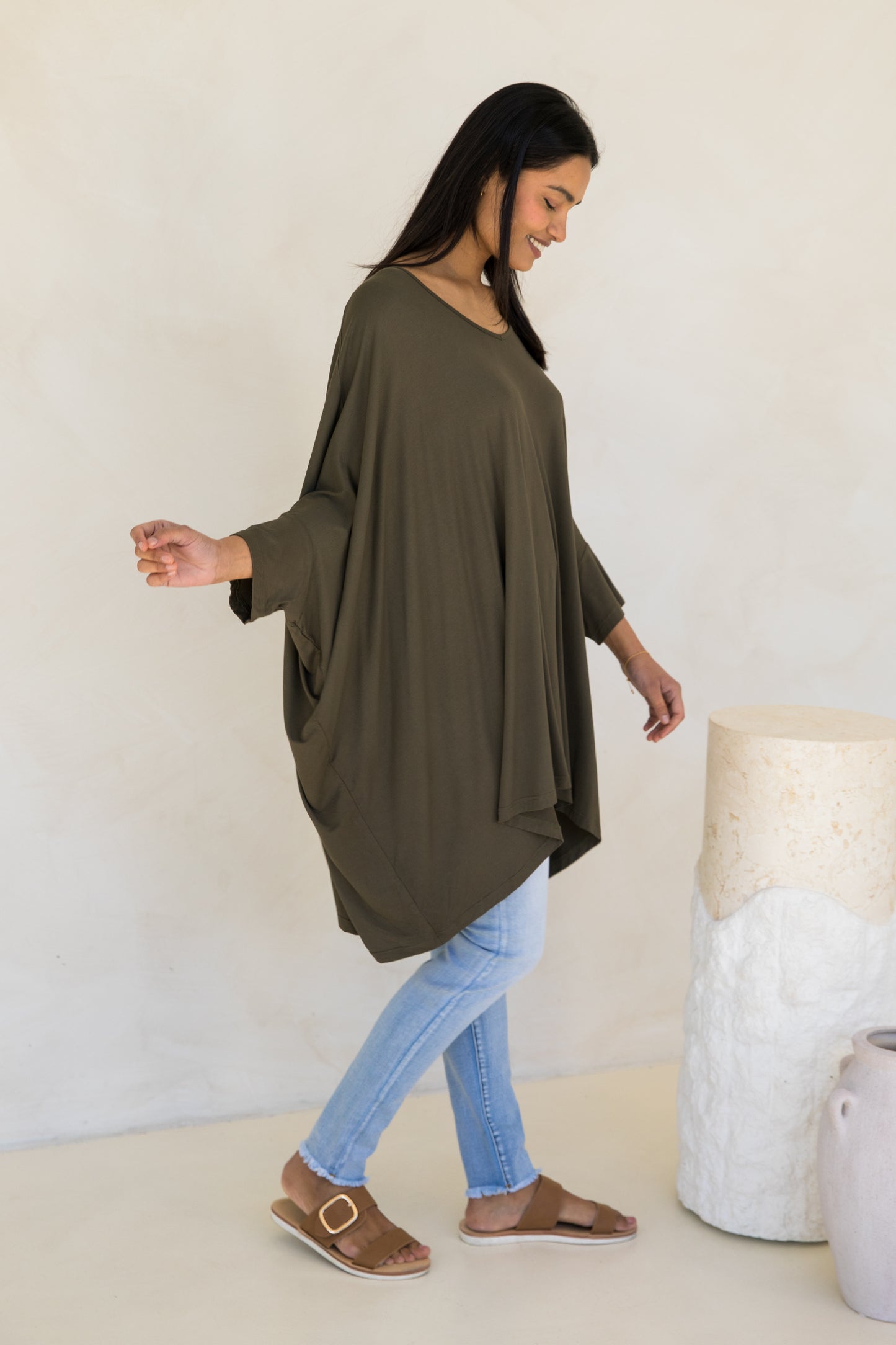 Essential Bamboo Top | Moss Green