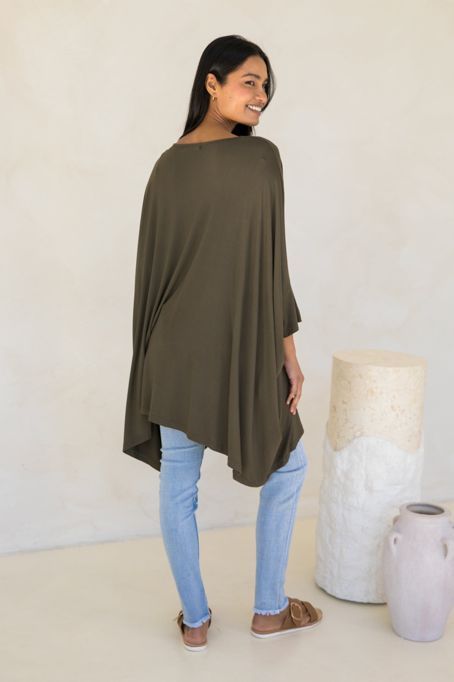 Essential Bamboo Top | Moss Green
