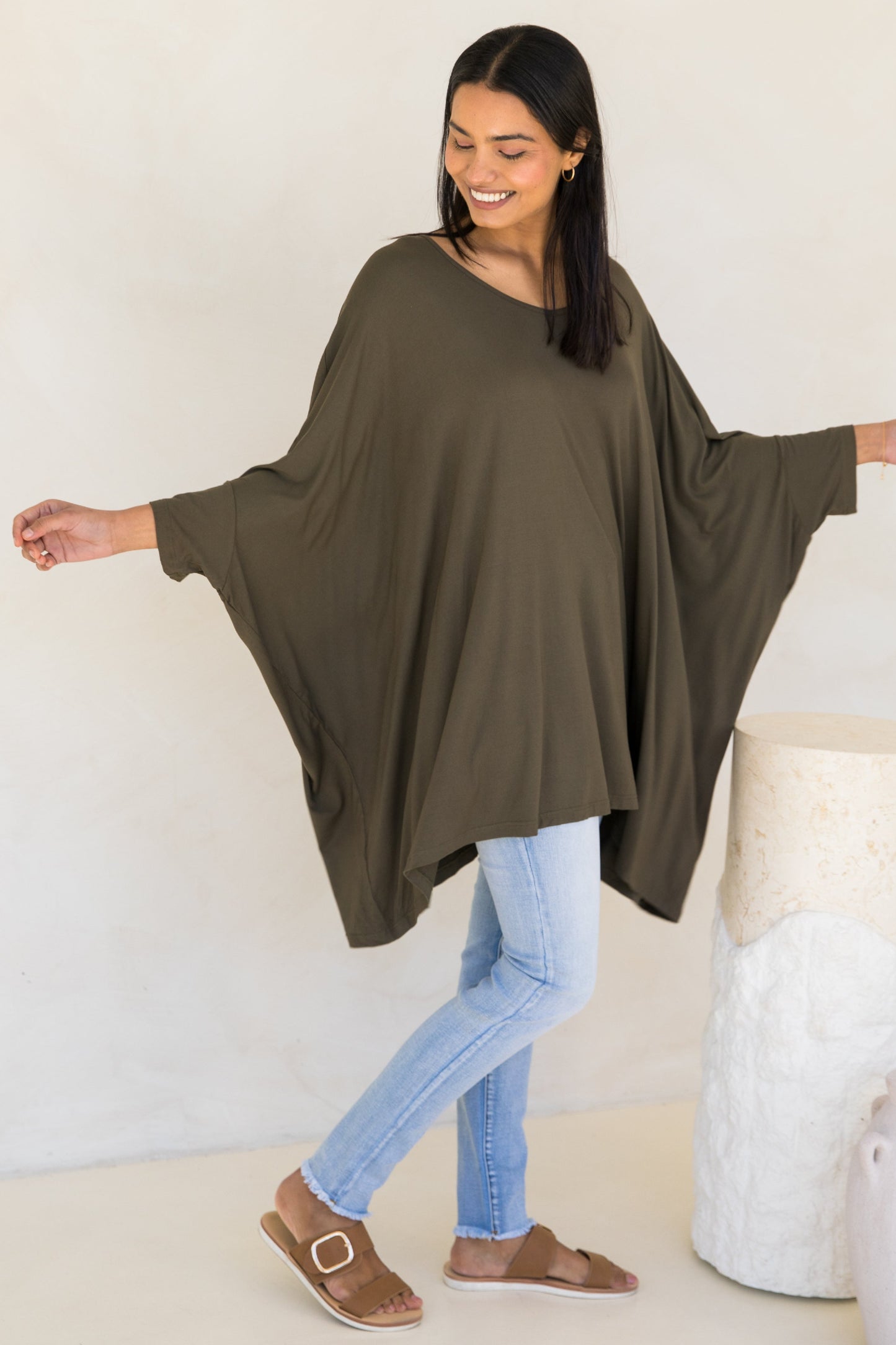Essential Bamboo Top | Moss Green