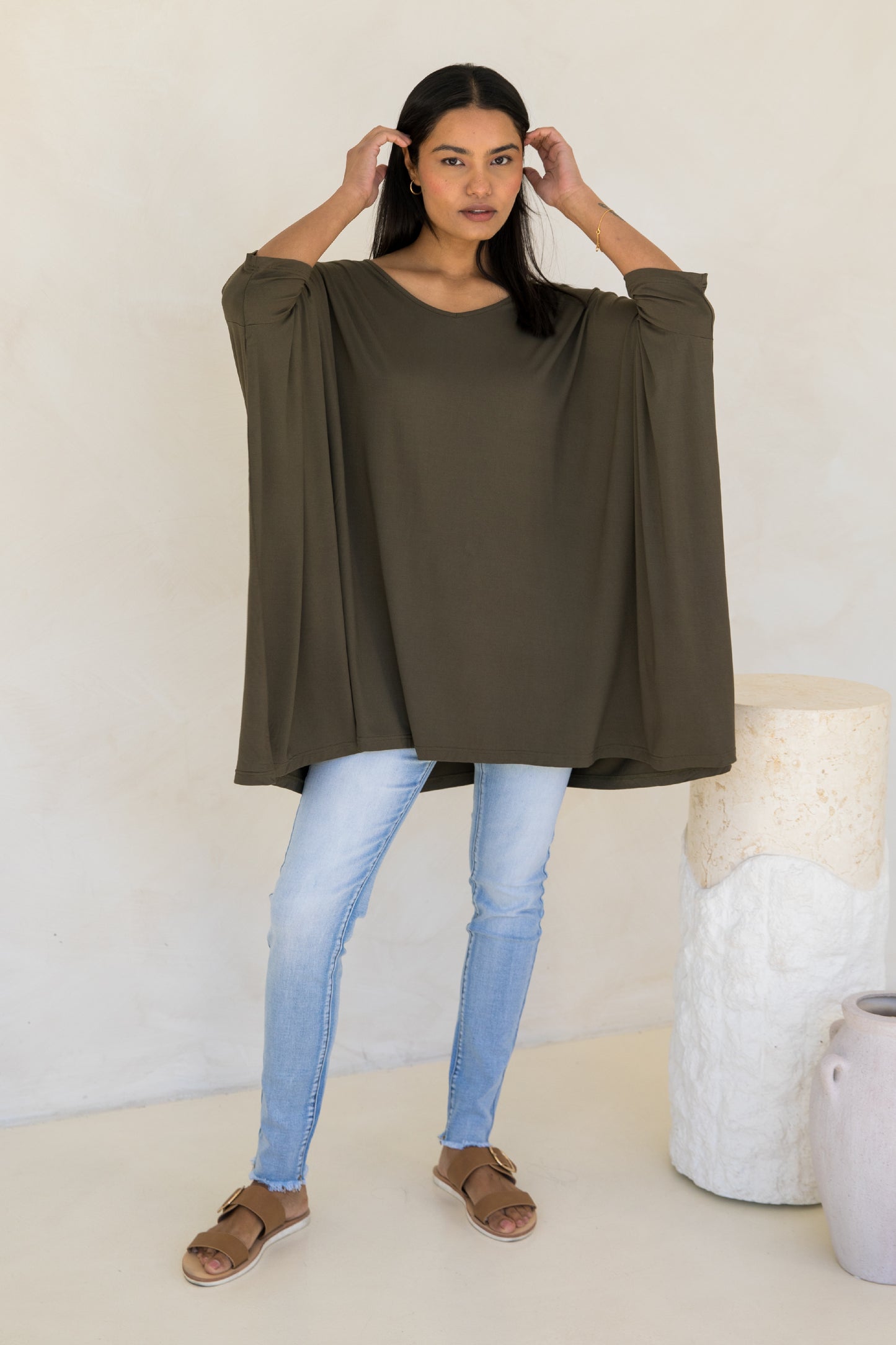 Essential Bamboo Top | Moss Green