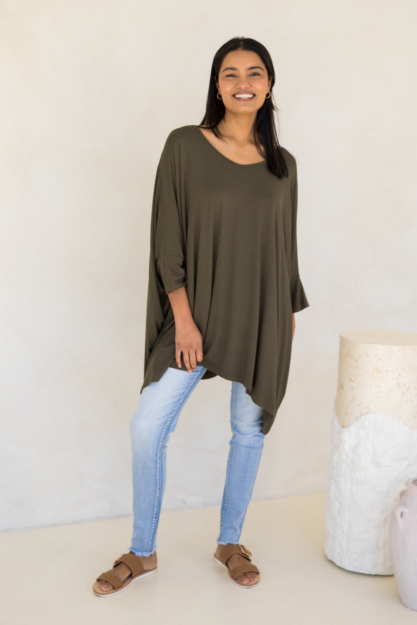 Essential Bamboo Top | Moss Green