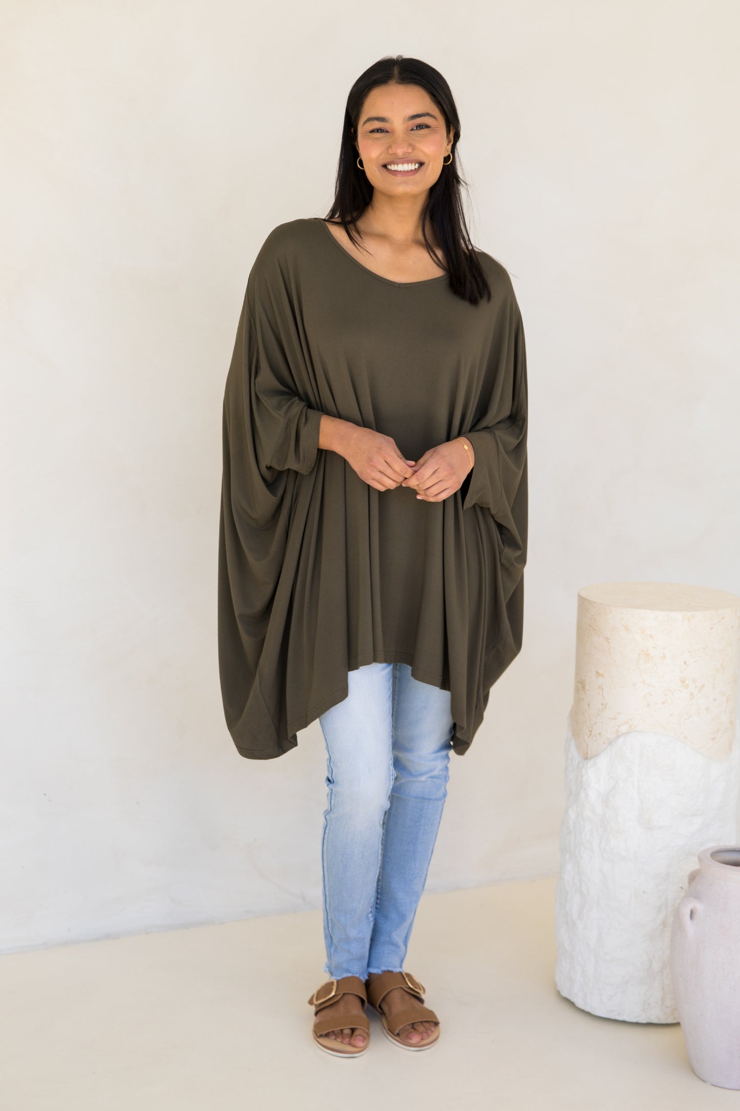 Essential Bamboo Top | Moss Green