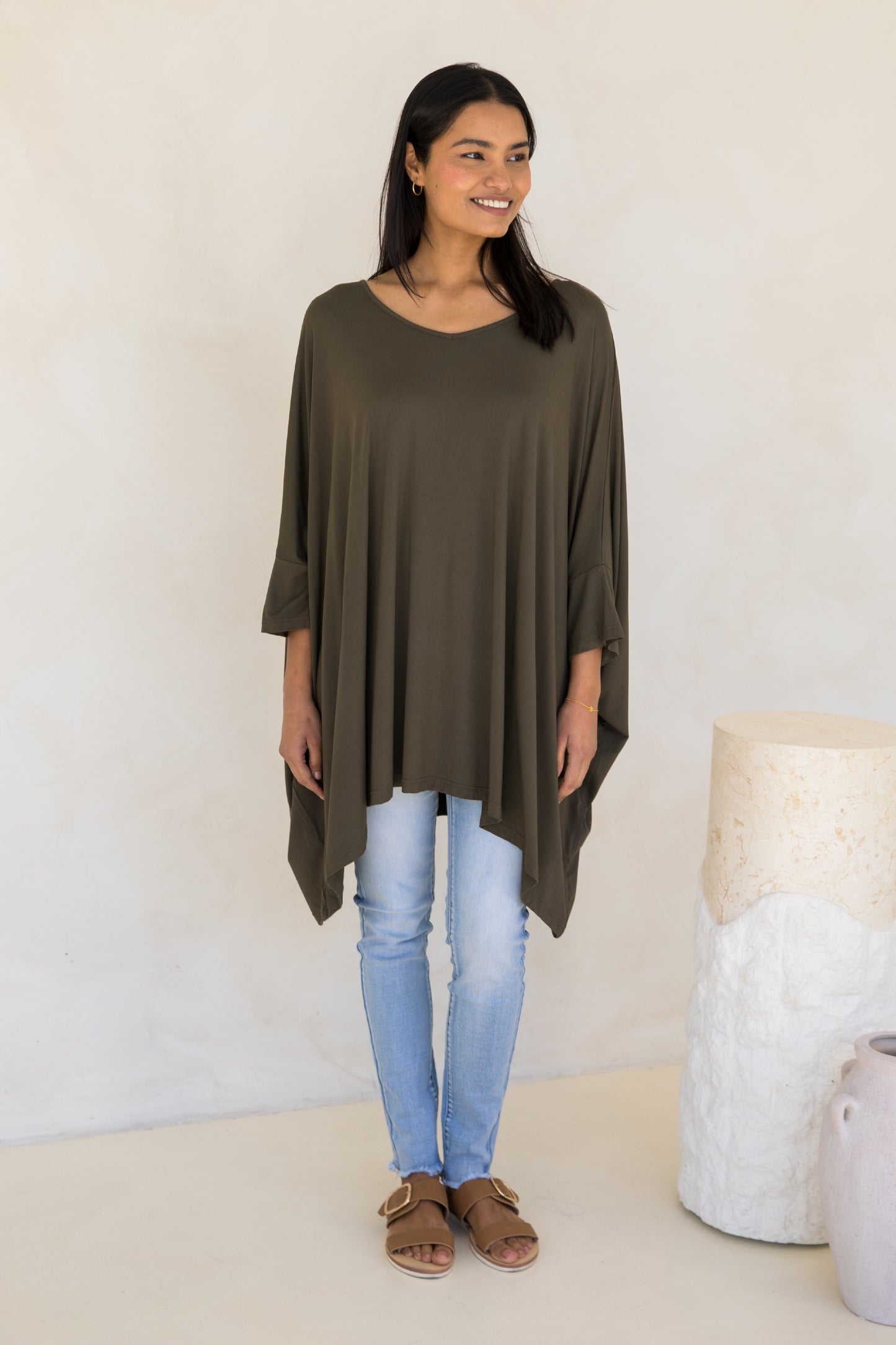 Essential Bamboo Top | Moss Green