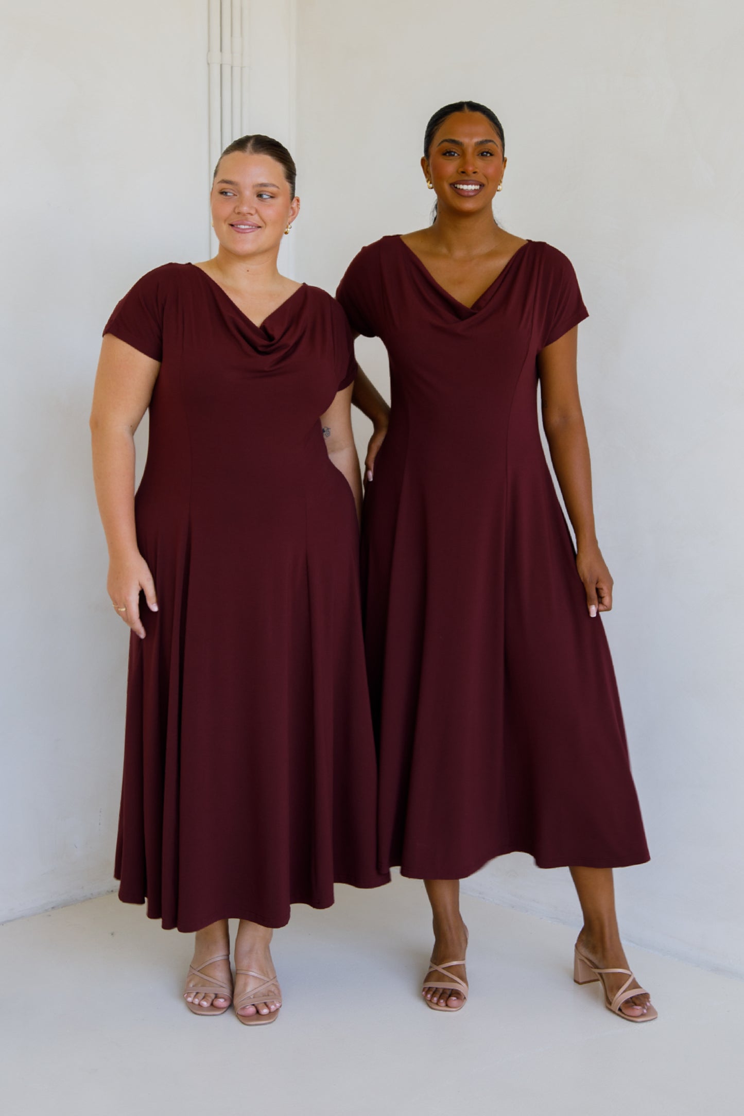 EVE Bamboo Short Sleeve Midi/Maxi Dress | Cranberry | FINAL SALE