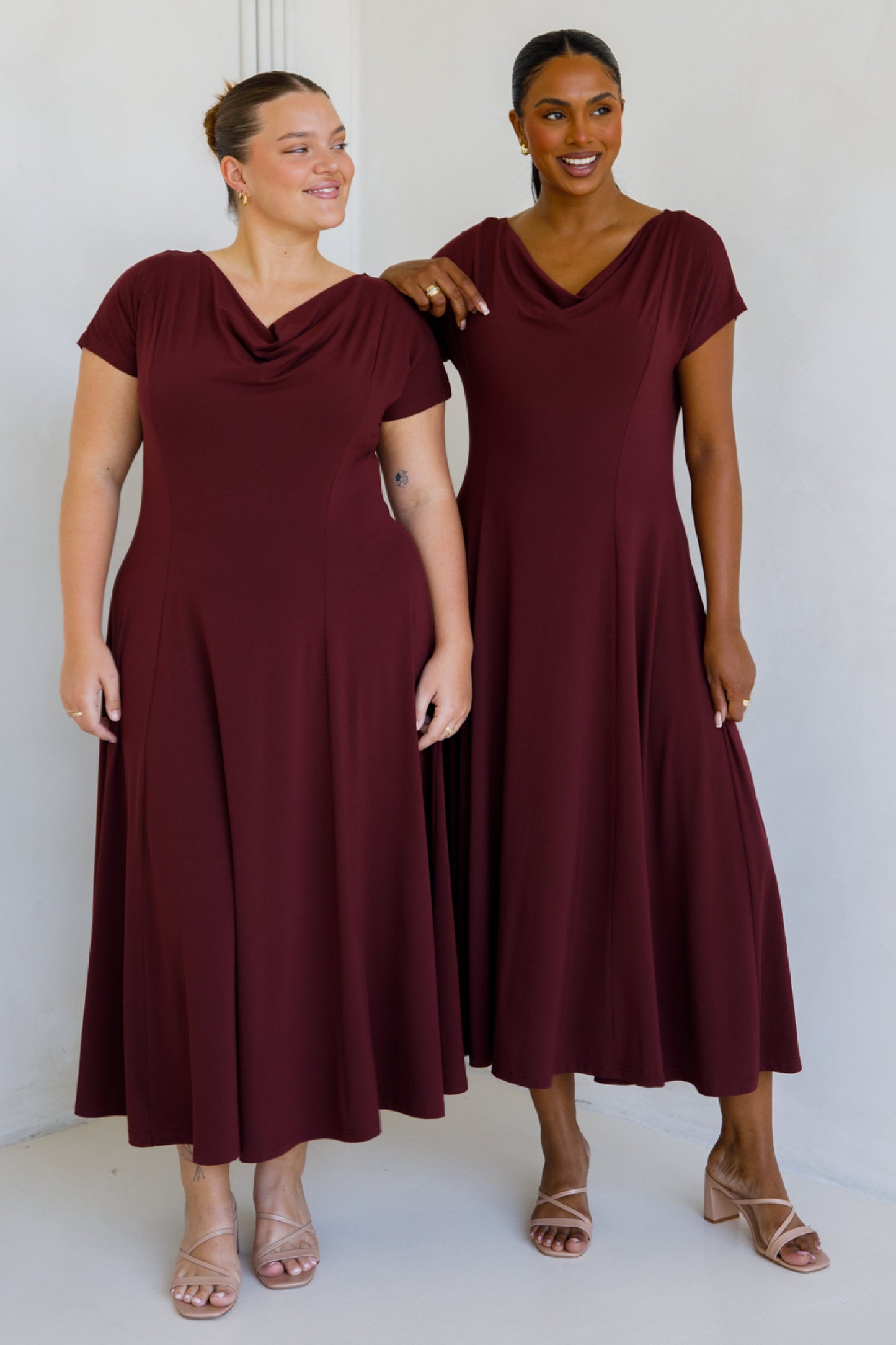 EVE Bamboo Short Sleeve Midi/Maxi Dress | Cranberry | FINAL SALE