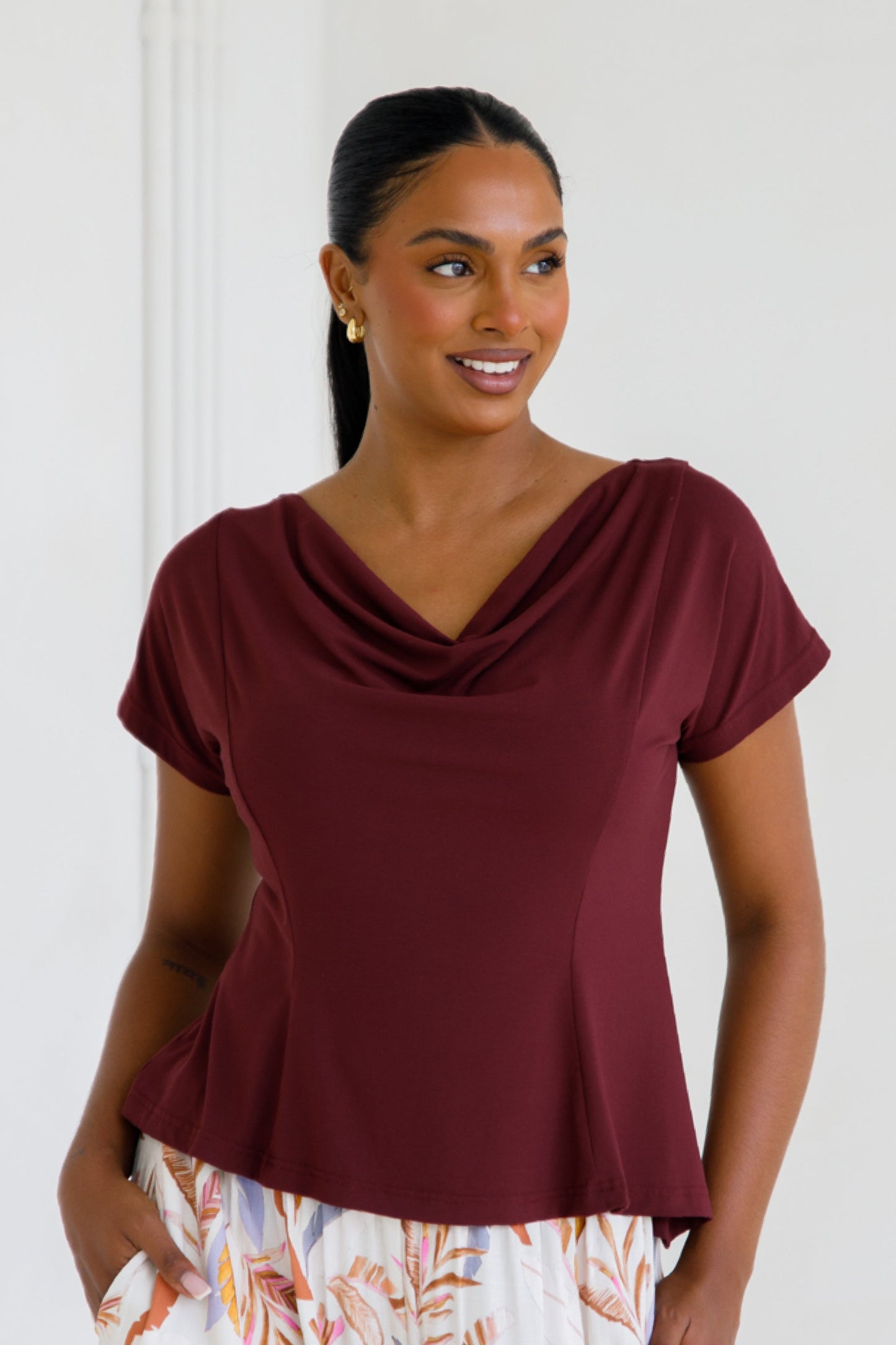 Eve Bamboo Top | Cranberry | FINAL SALE