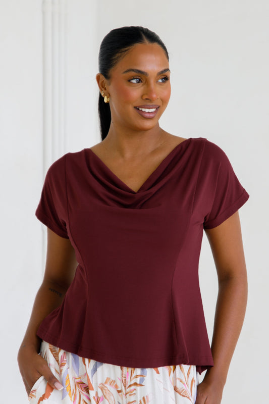 Eve Bamboo Top | Cranberry | FINAL SALE