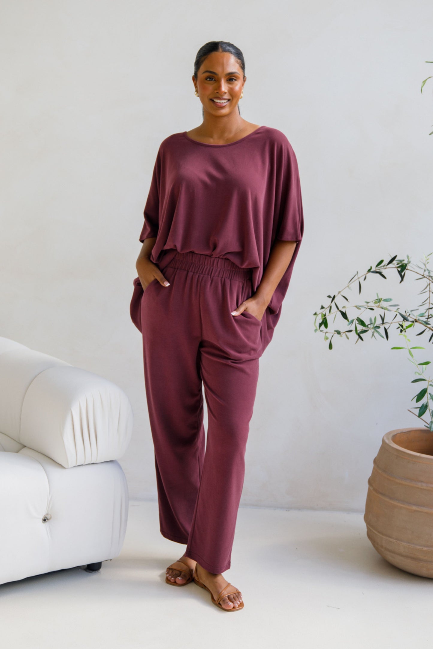 Frankie Cropped Lounge Pant | Shiraz