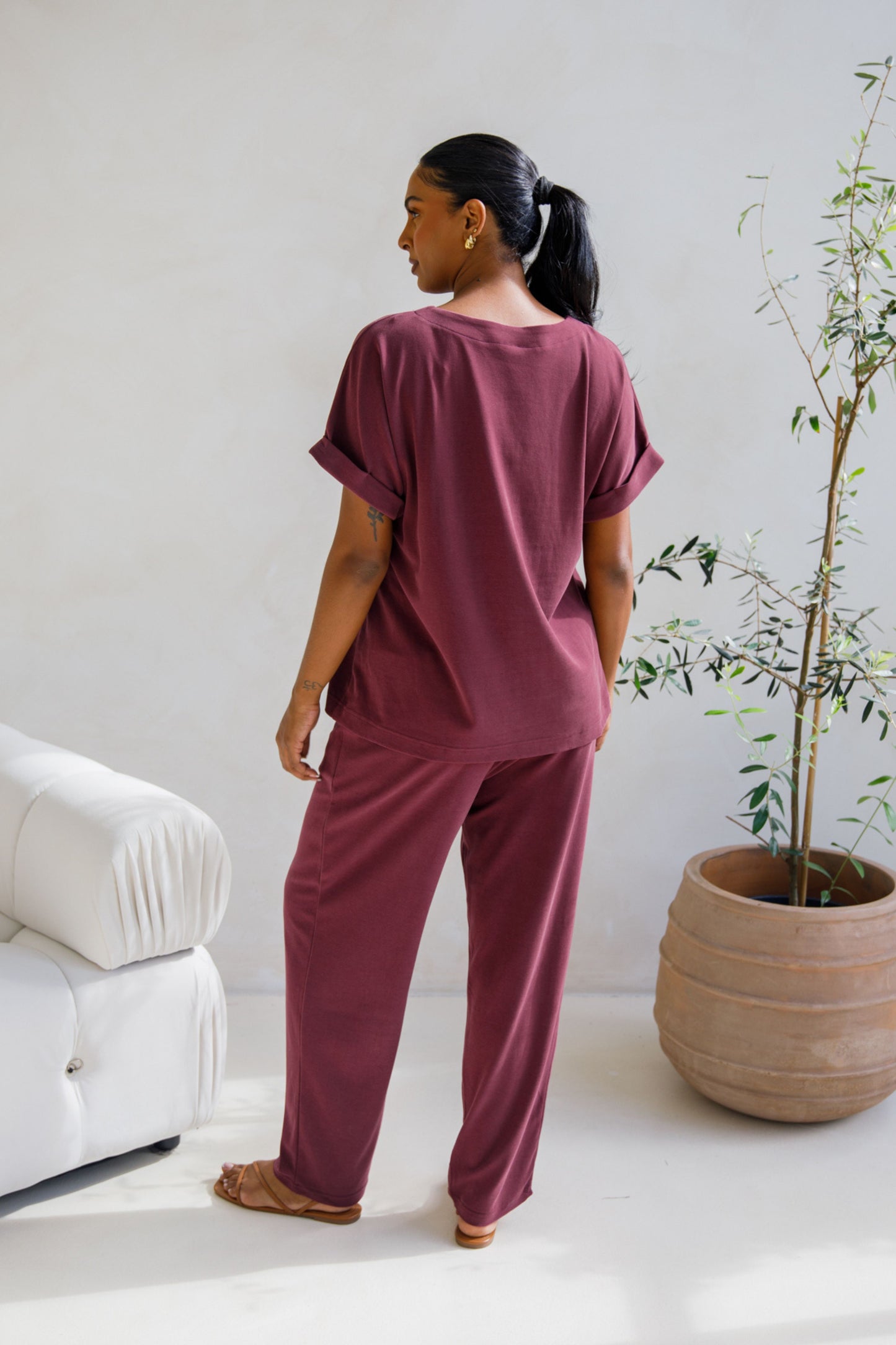 Frankie Cropped Lounge Pant | Shiraz