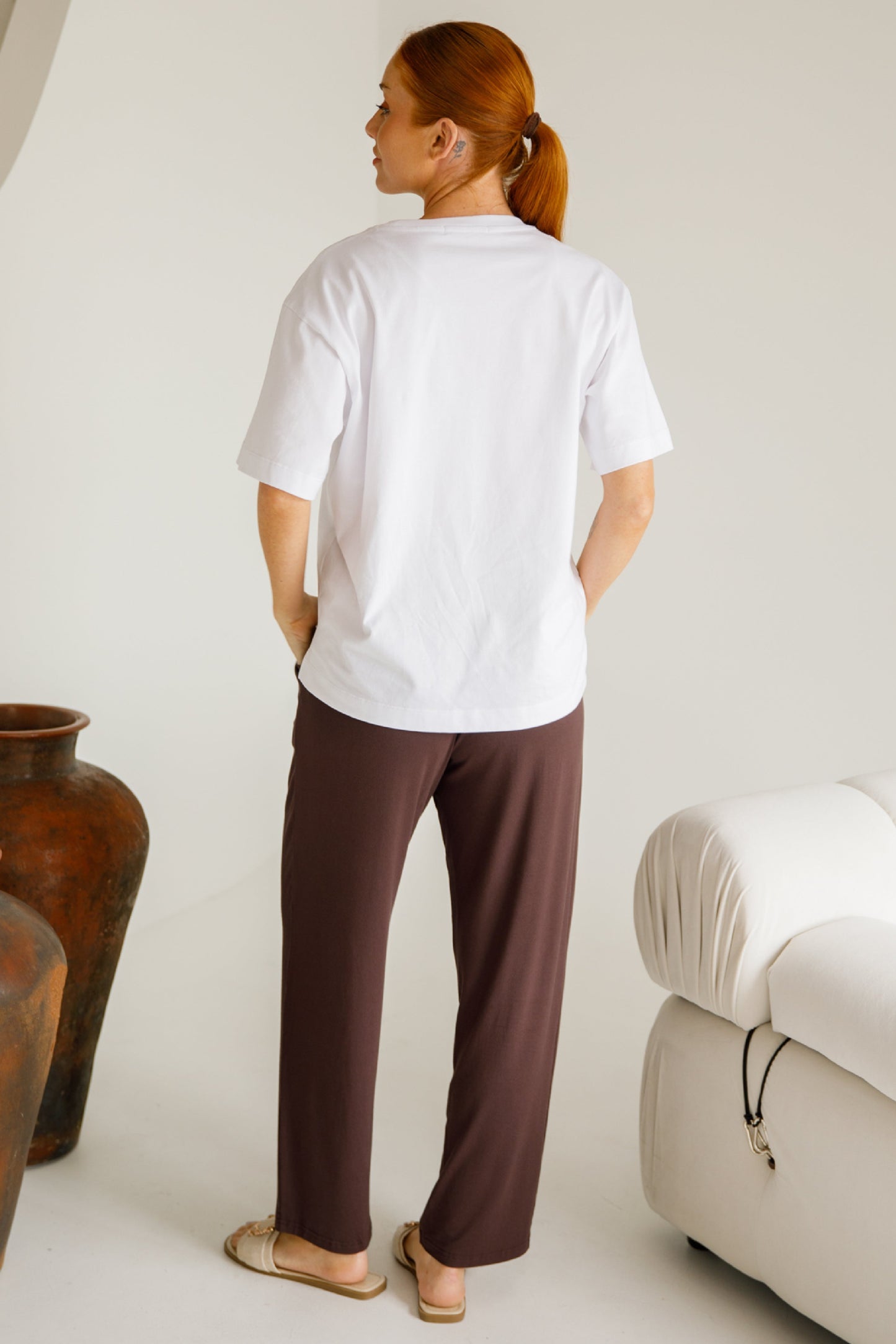 Frankie Cropped Bamboo Pant | Chocolate