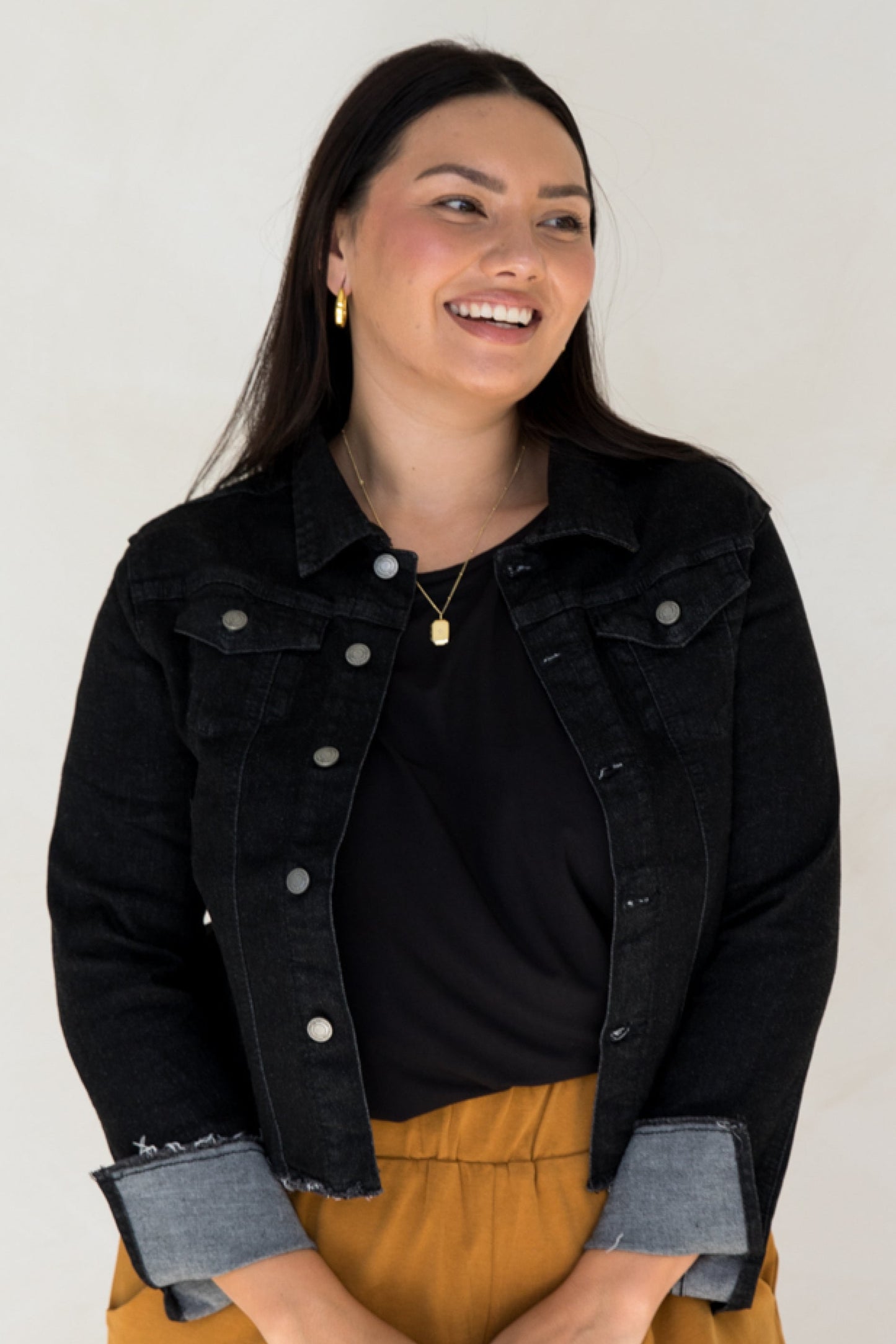 Frayed Denim Jacket | Black | FINAL SALE