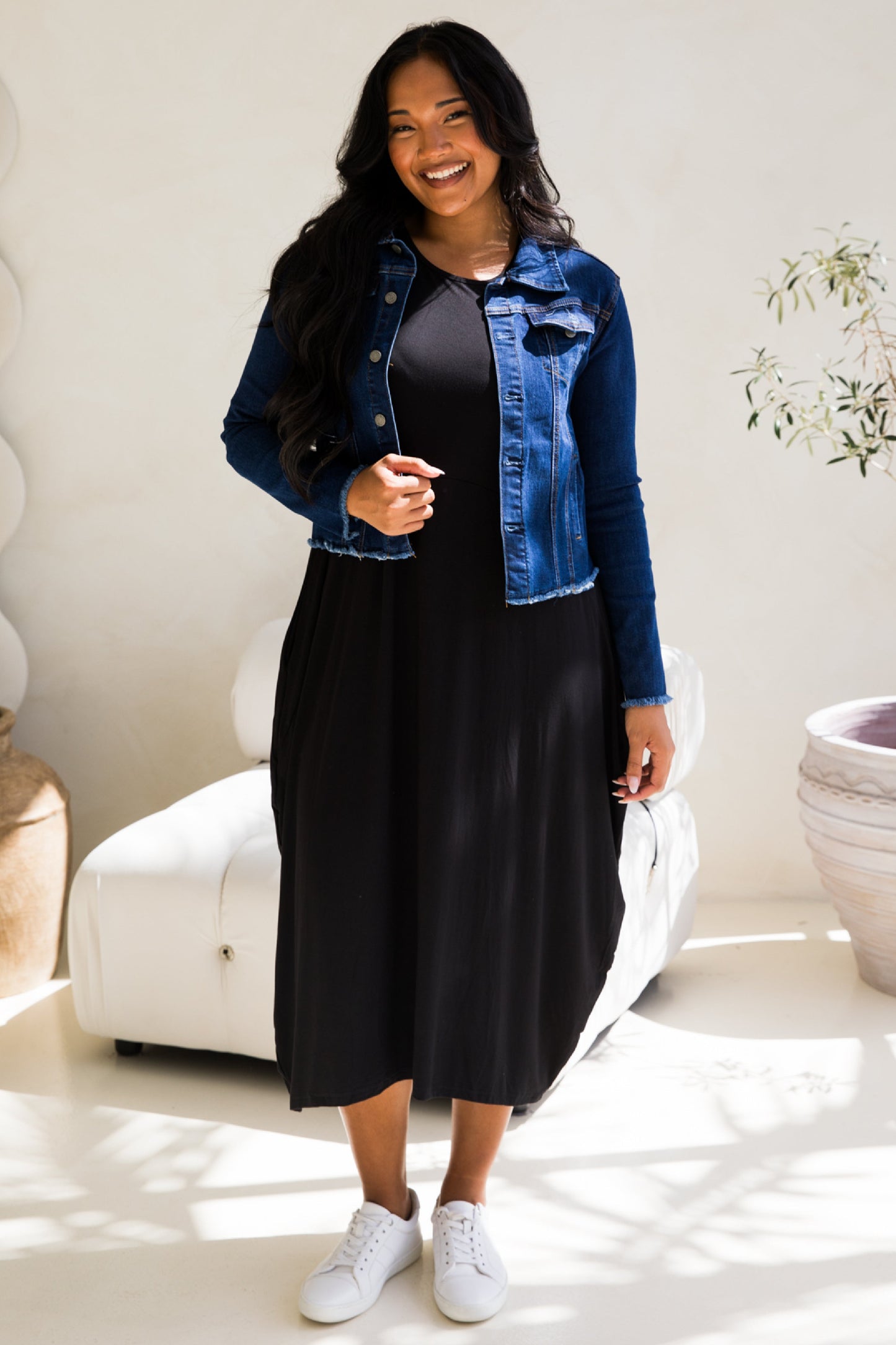 Frayed Denim Jacket | Dark Blue | FINAL SALE