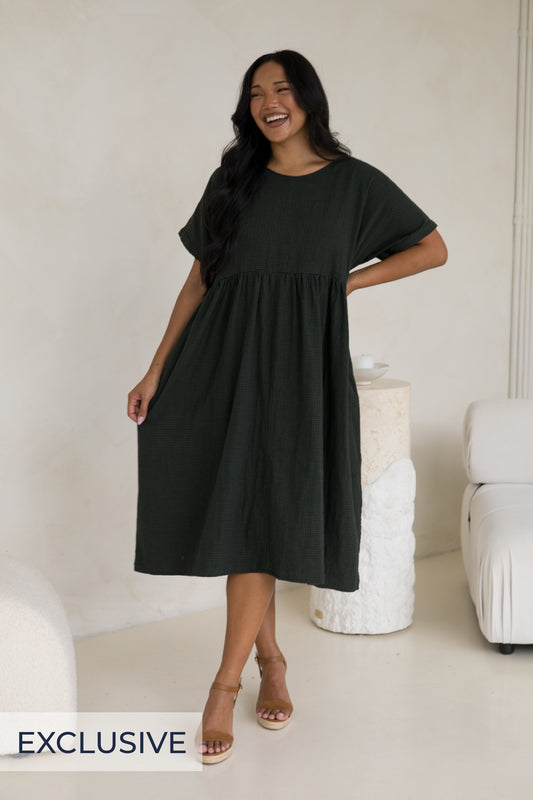 Darcy Dress in Forest Check
