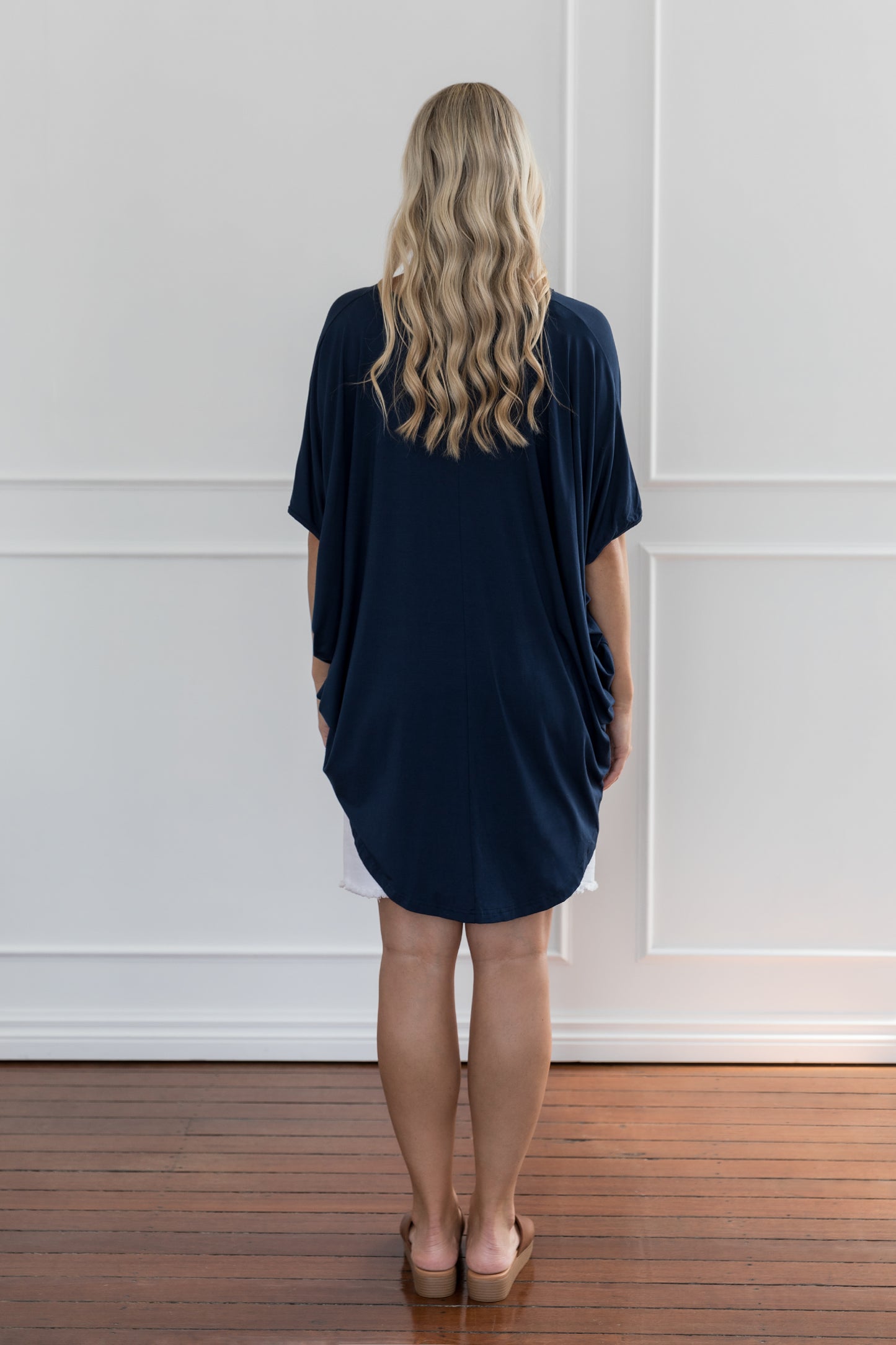 Plus-Sized Navy Tops | PQ Collection | Hi Low Miracle Top