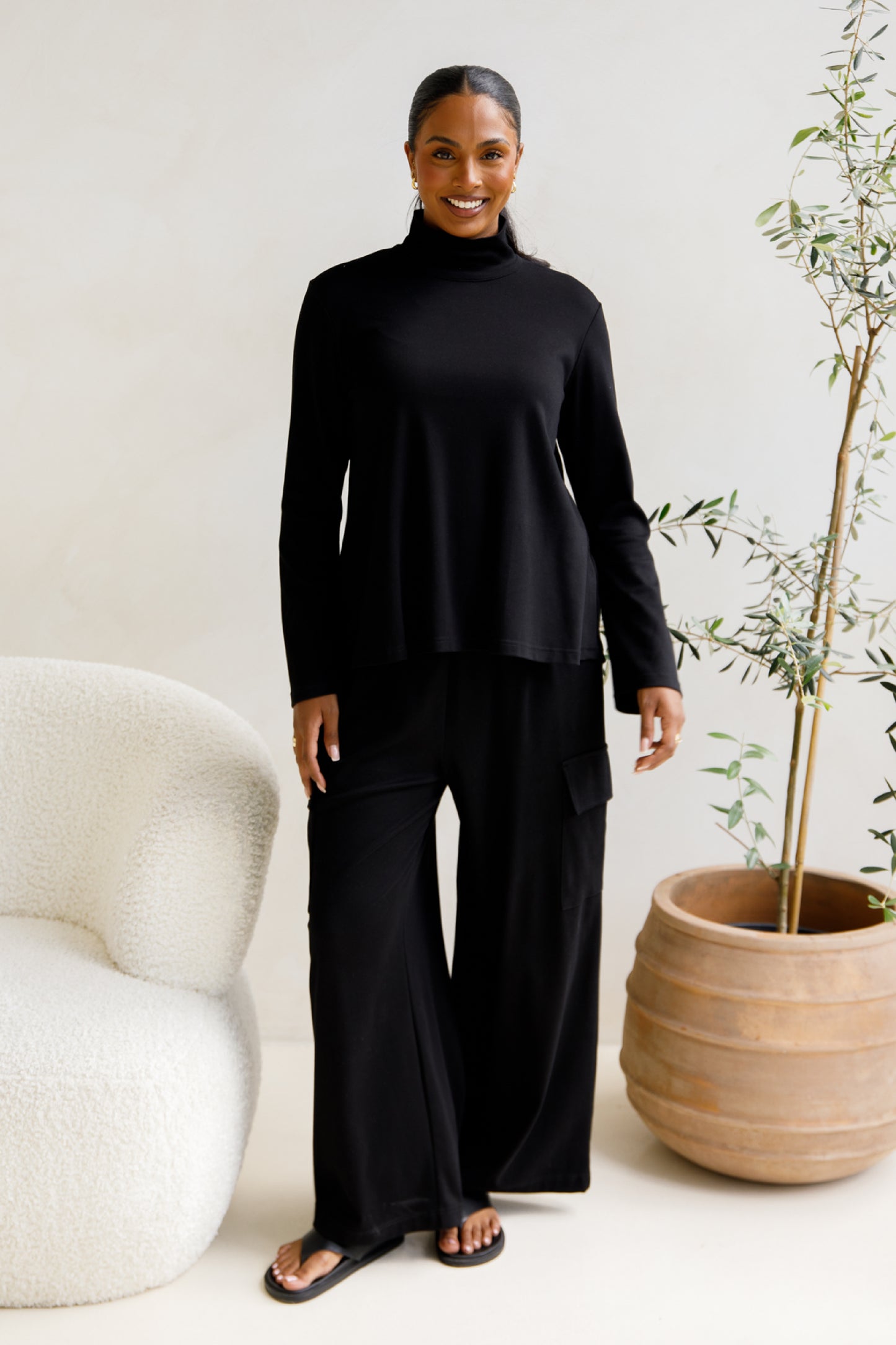 Jazmine Lounge Top | Black | FINAL SALE