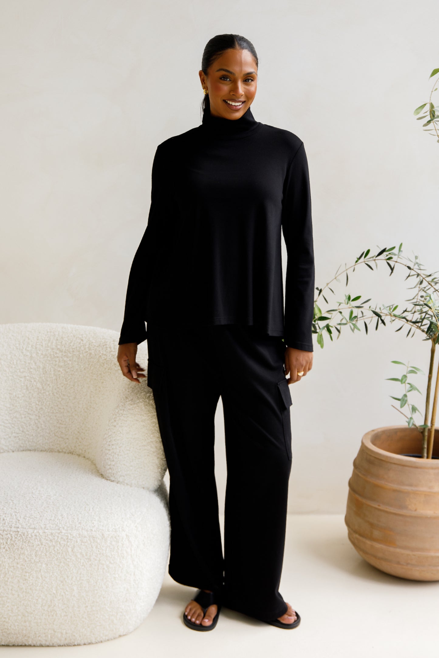 Jazmine Lounge Top | Black | FINAL SALE