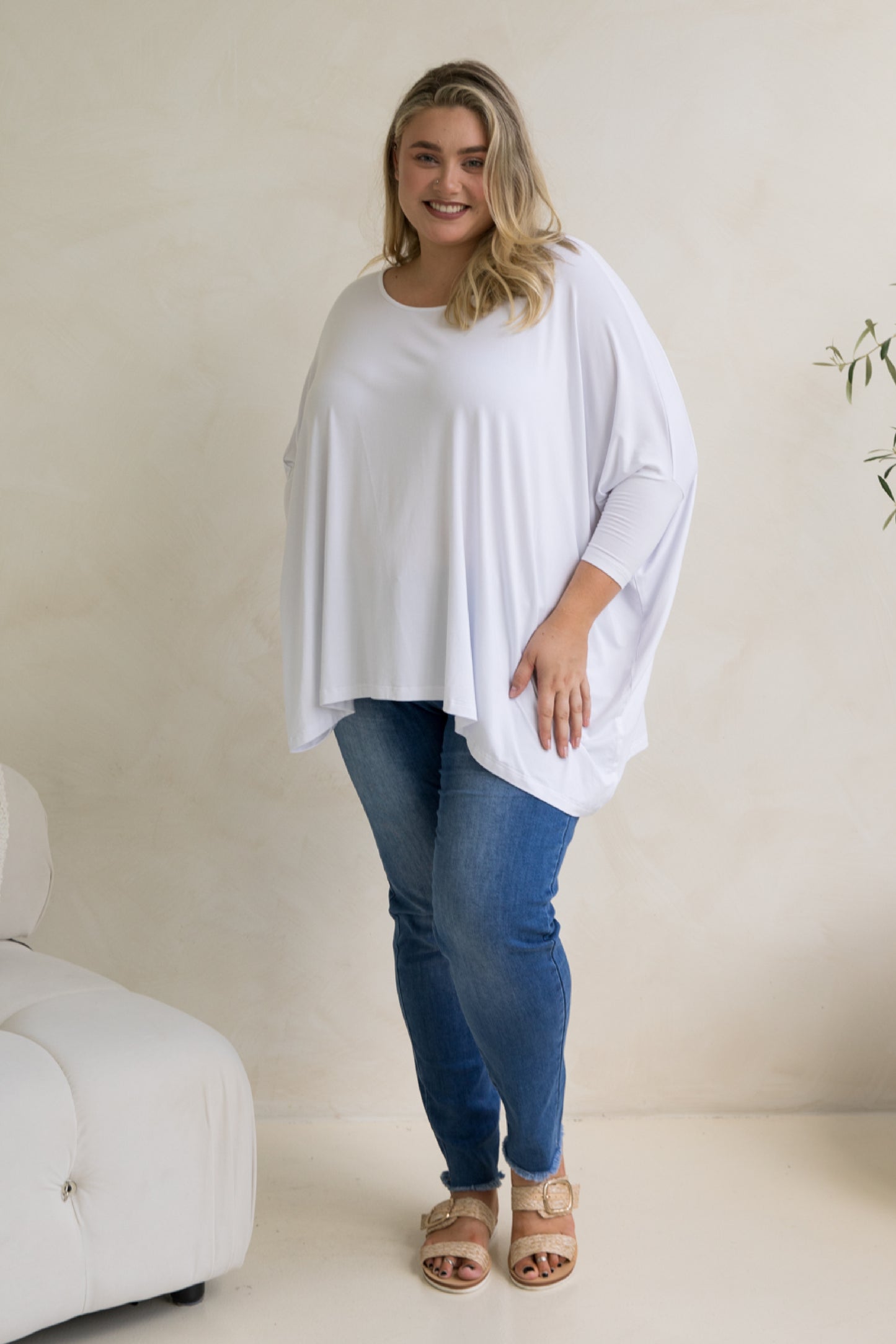 Long Sleeve Essential Top | White