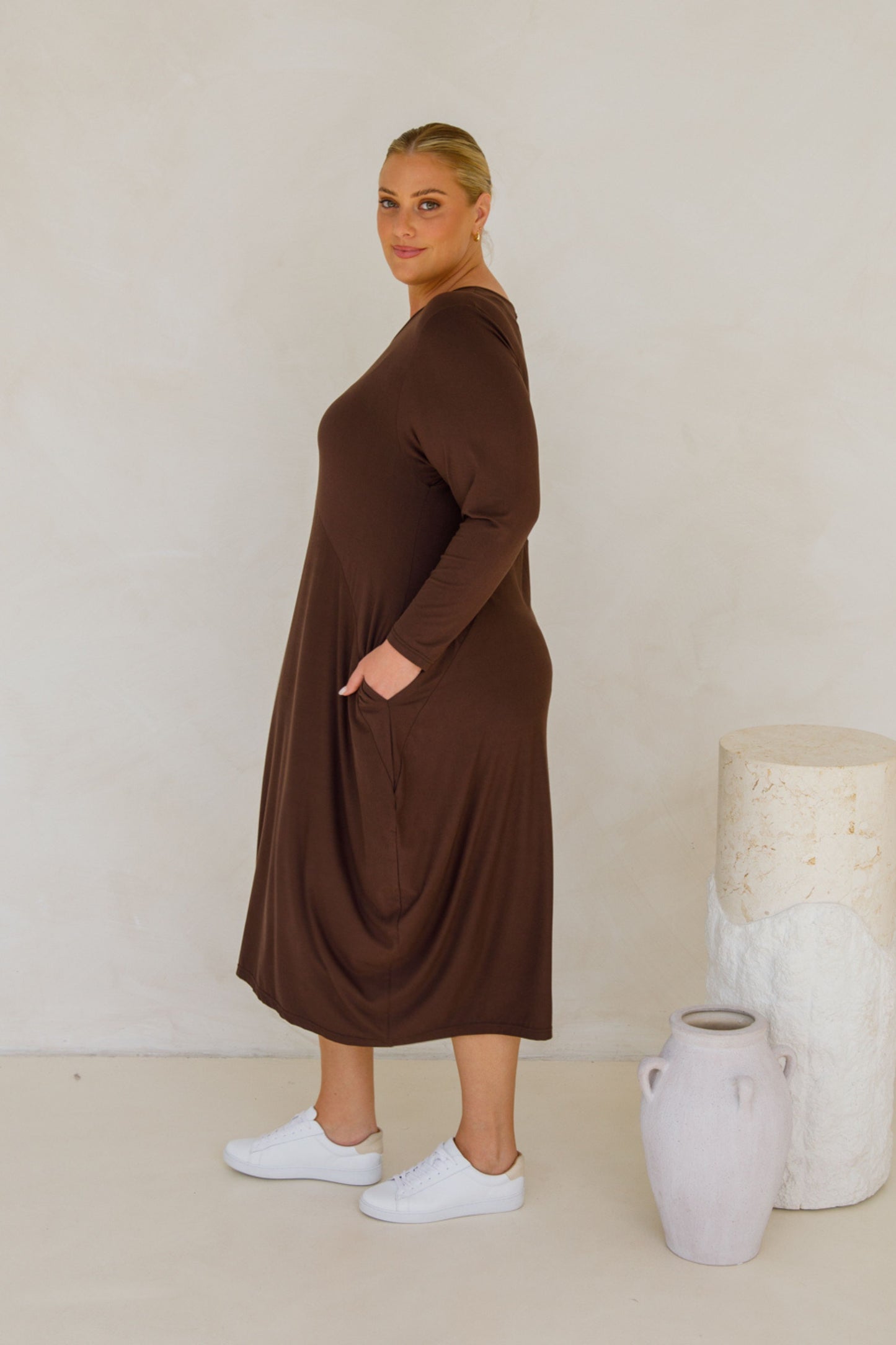 Long Sleeve Soho Dress | Chocolate