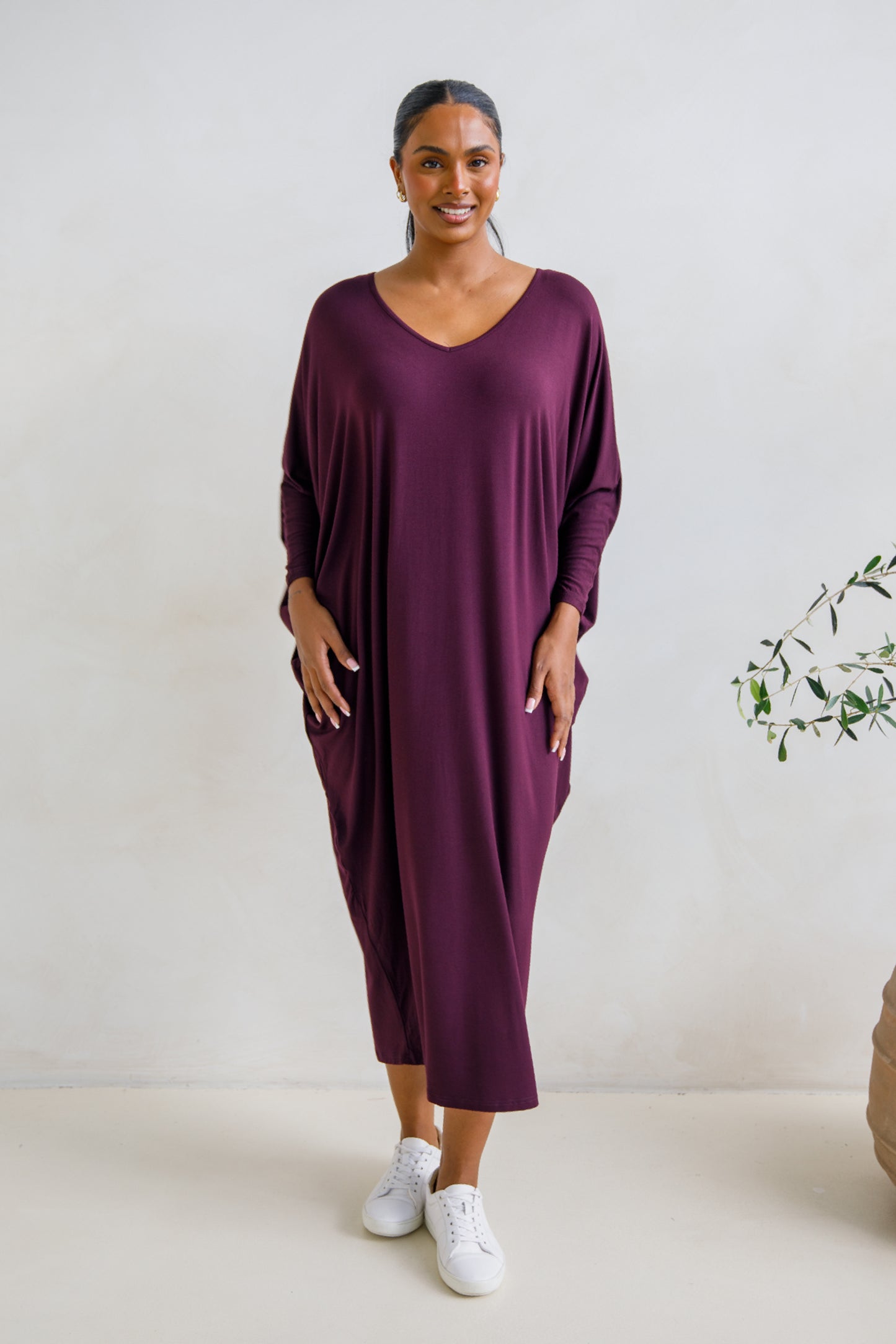 Long Sleeve Maxi Miracle Dress | Berry