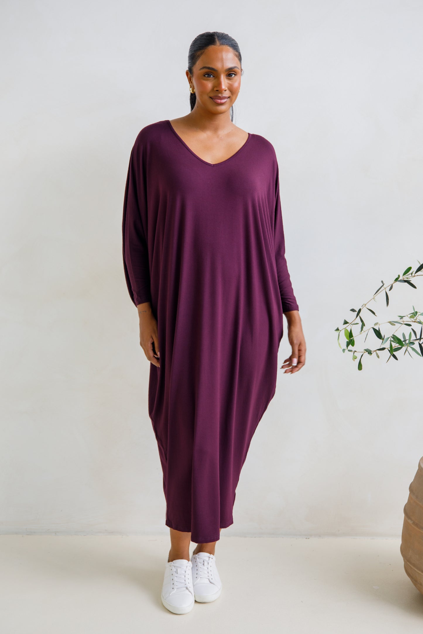 Long Sleeve Maxi Miracle Dress | Berry