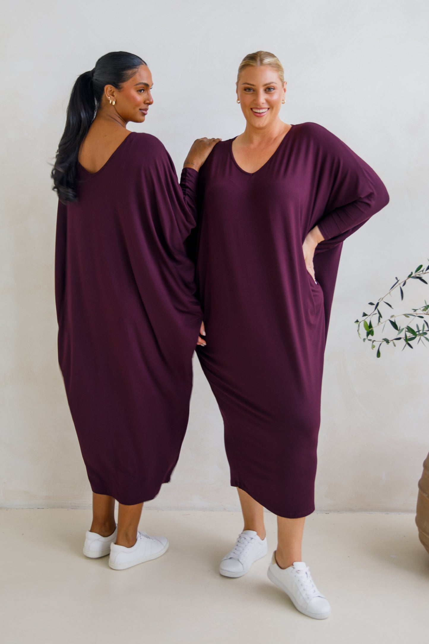 Long Sleeve Maxi Miracle Dress | Berry