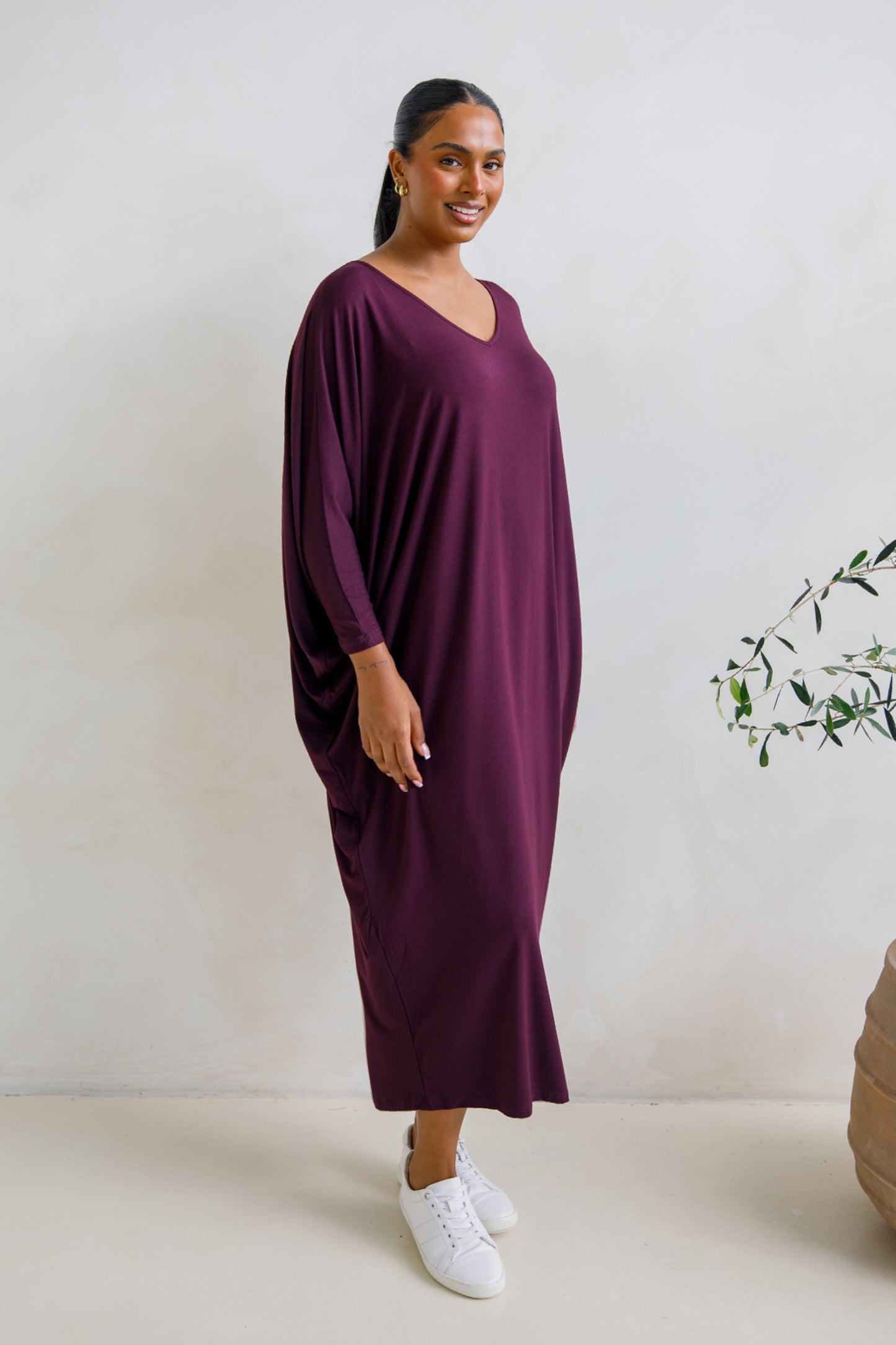 Long Sleeve Maxi Miracle Dress | Berry