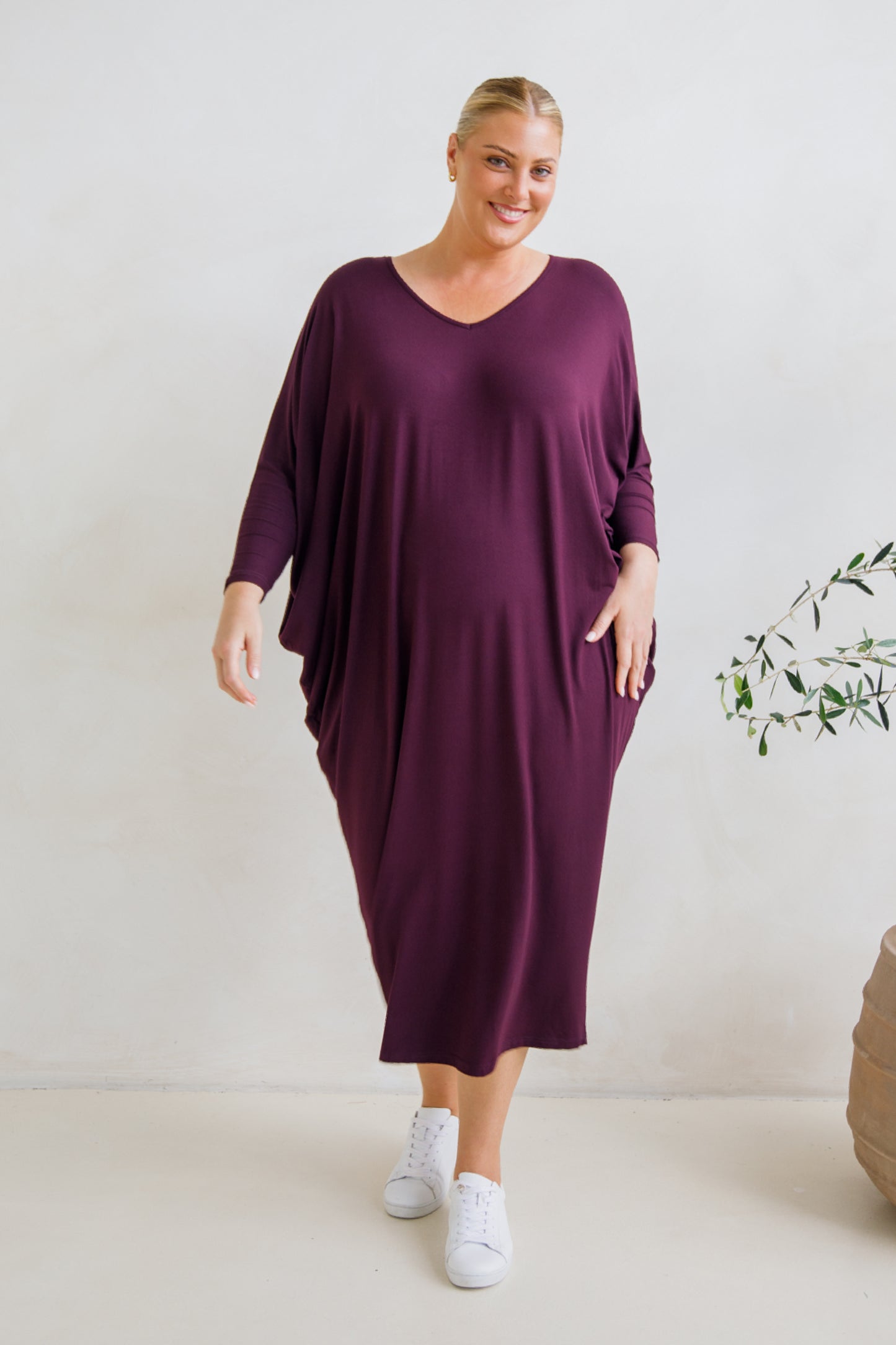 Long Sleeve Maxi Miracle Dress | Berry