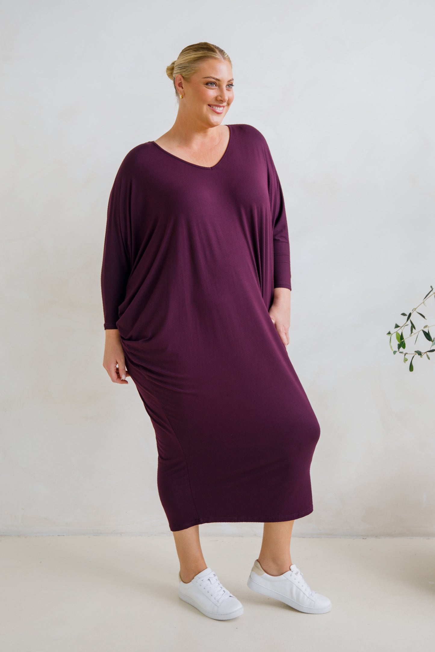 Long Sleeve Maxi Miracle Dress | Berry