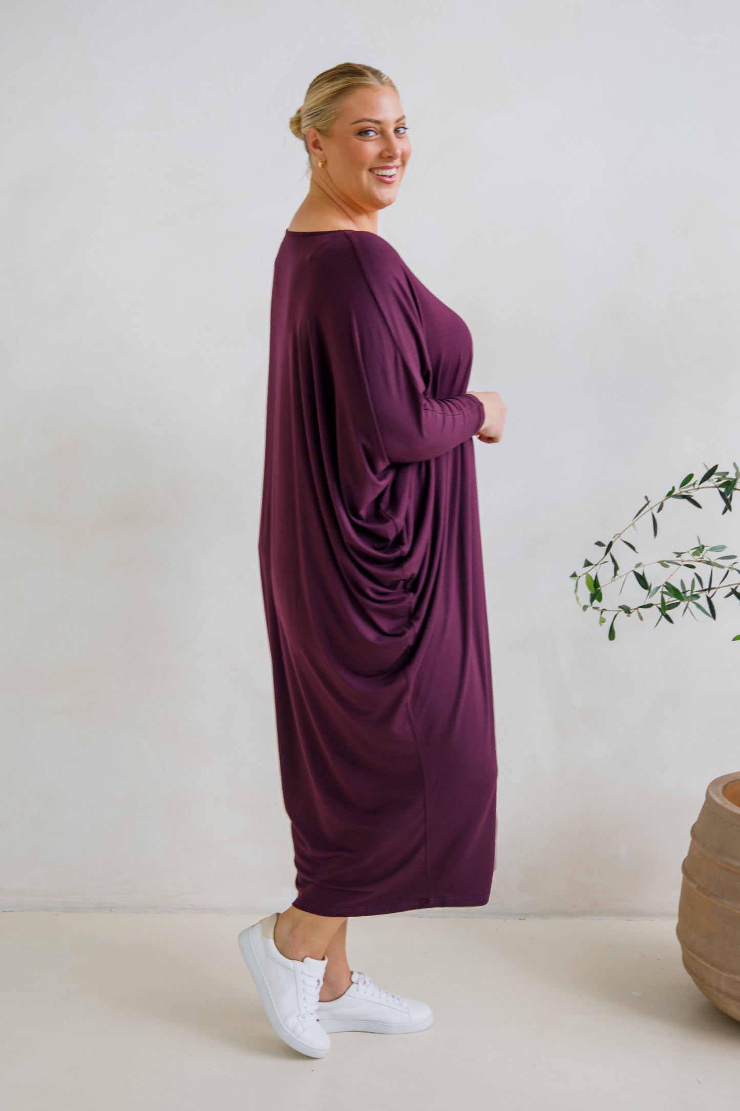 Long Sleeve Maxi Miracle Dress | Berry