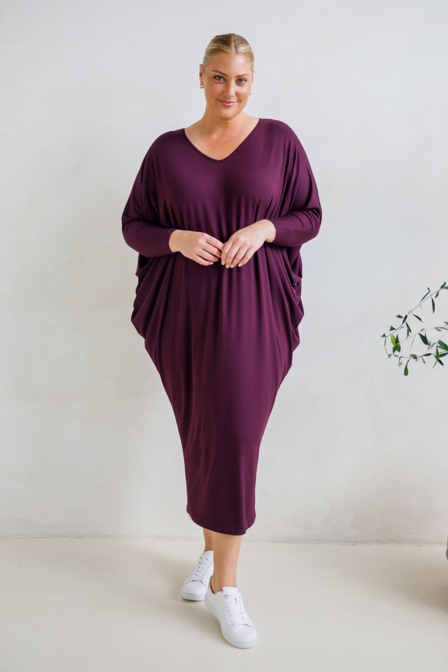 Long Sleeve Maxi Miracle Dress | Berry