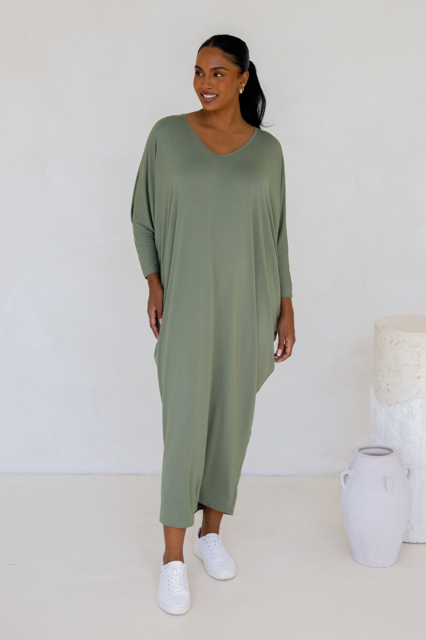 Miracle Bamboo Long Sleeve Maxi Dress | Fern