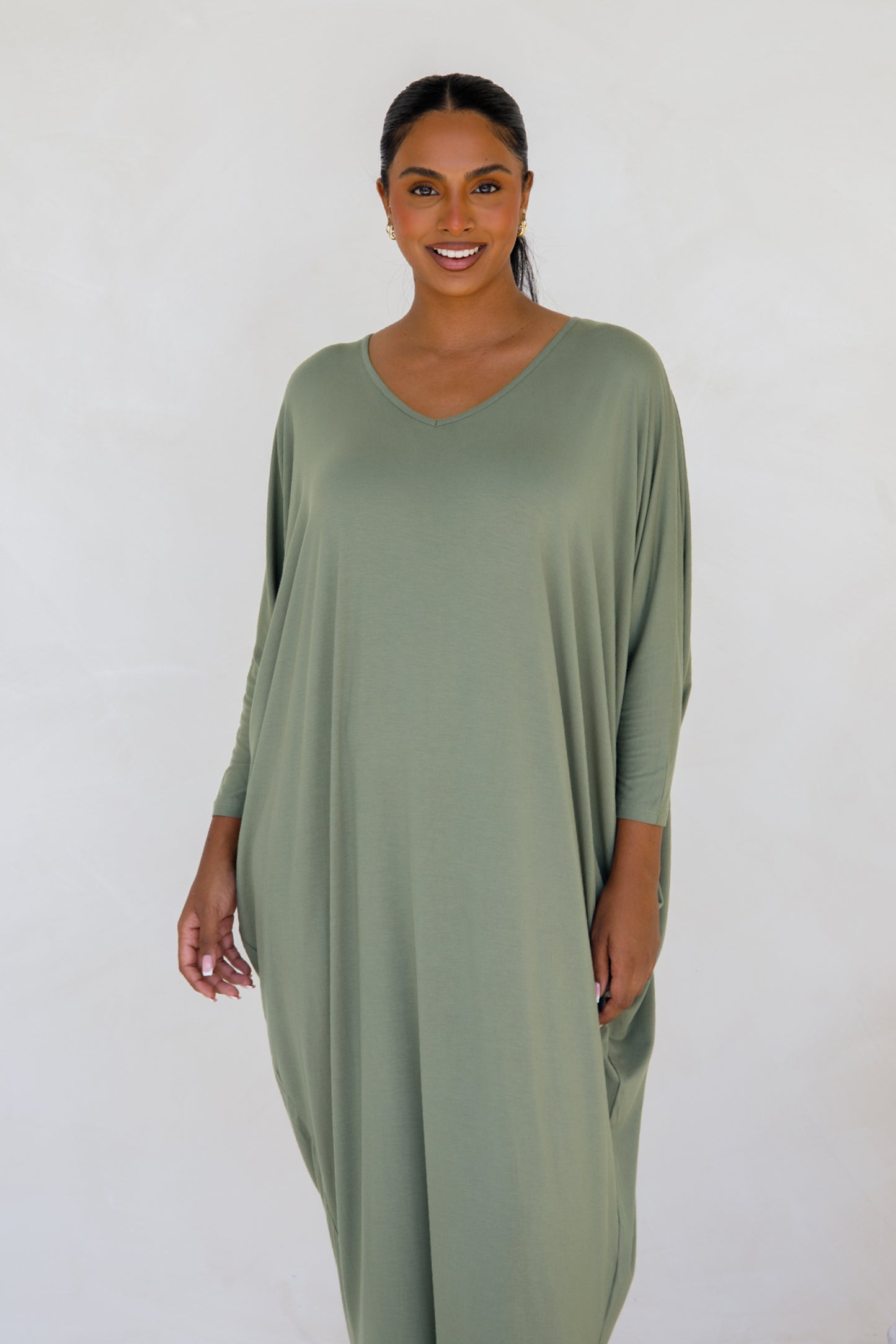 Miracle Bamboo Long Sleeve Maxi Dress | Fern