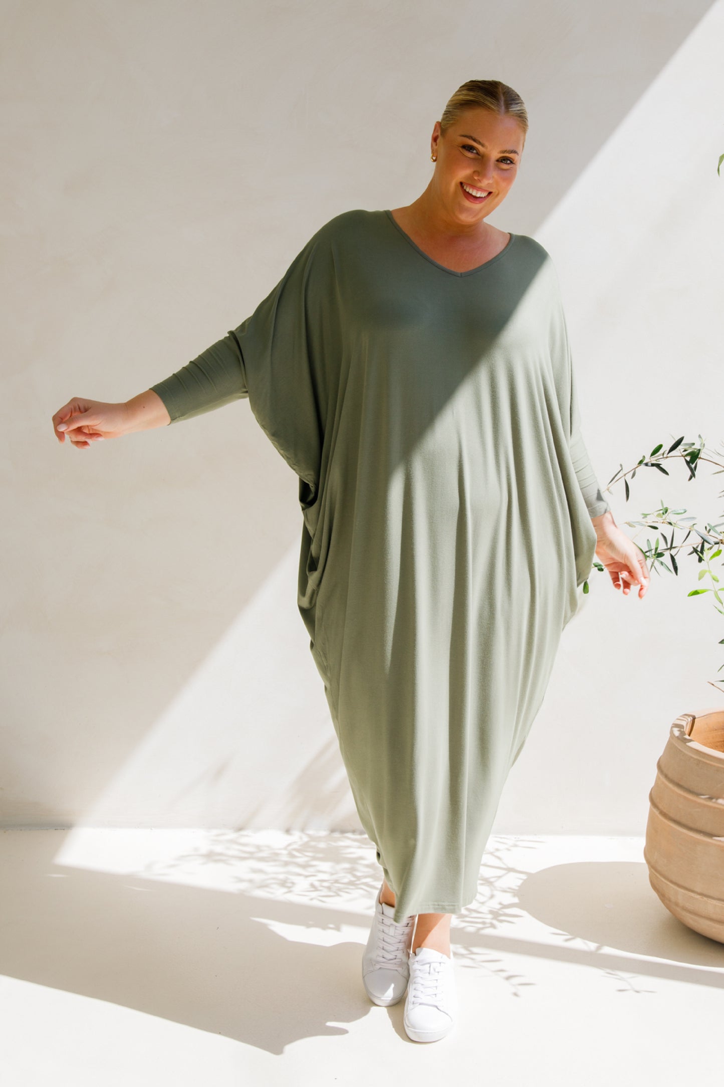 Miracle Bamboo Long Sleeve Maxi Dress | Fern