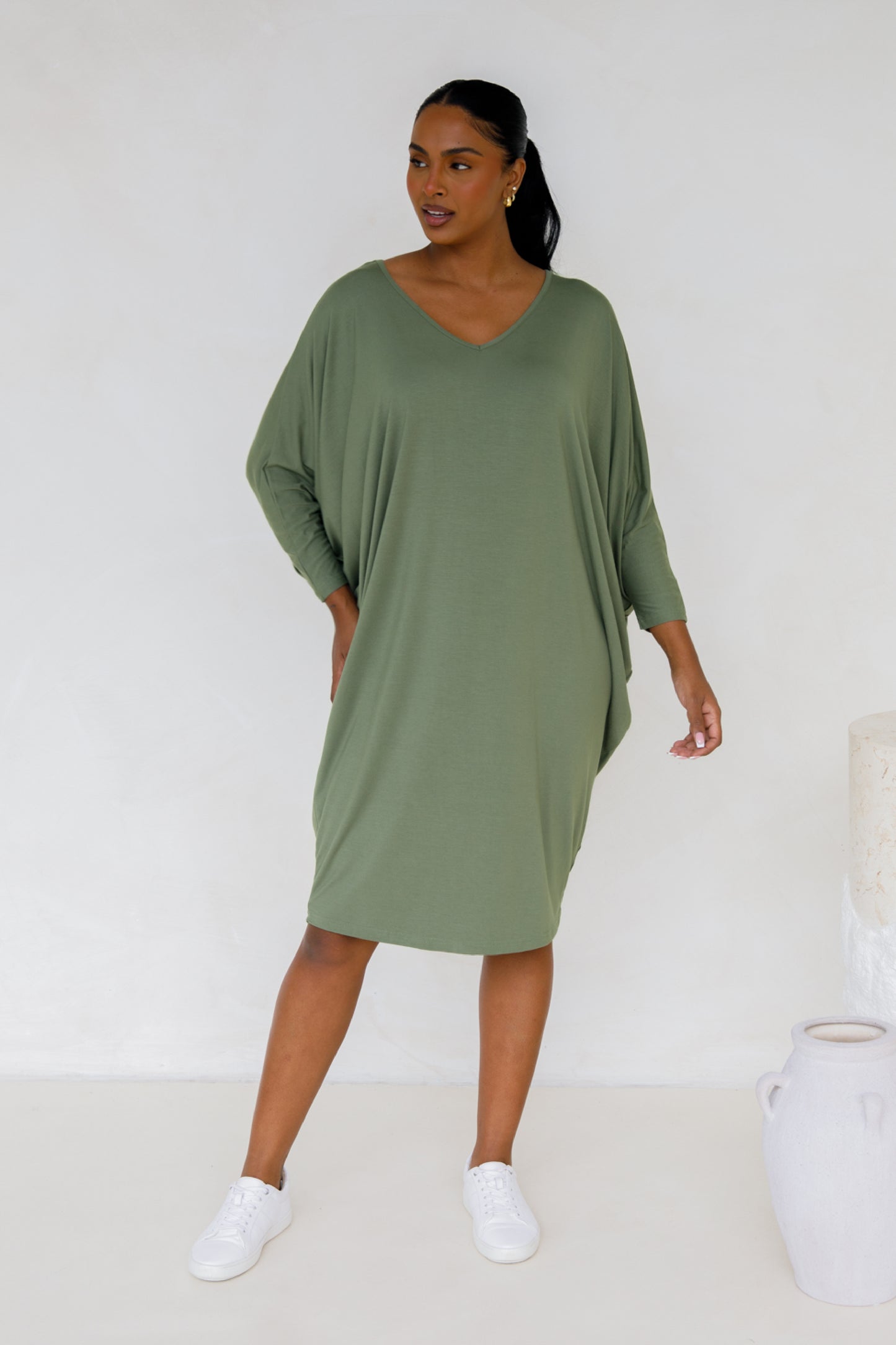 Long Sleeve Miracle Bamboo Dress | Fern
