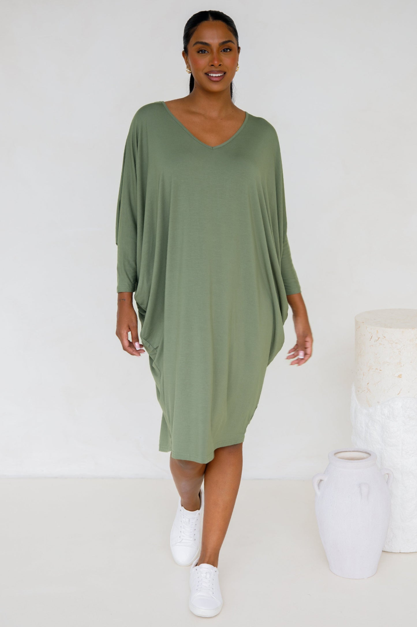 Long Sleeve Miracle Bamboo Dress | Fern