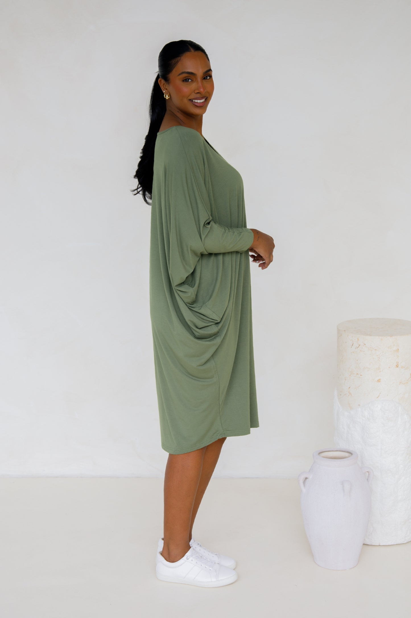 Long Sleeve Miracle Bamboo Dress | Fern