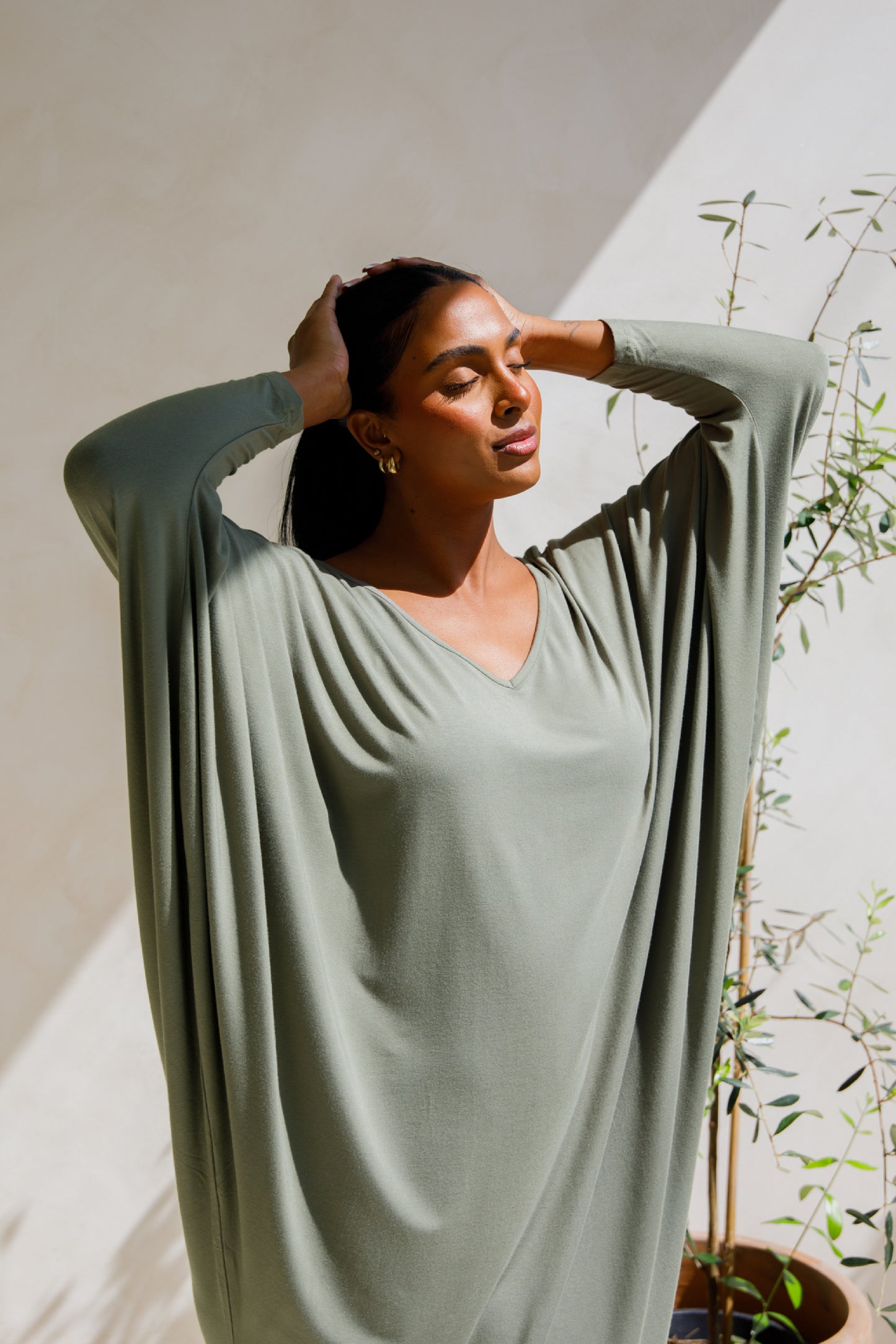 Long Sleeve Miracle Bamboo Dress | Fern