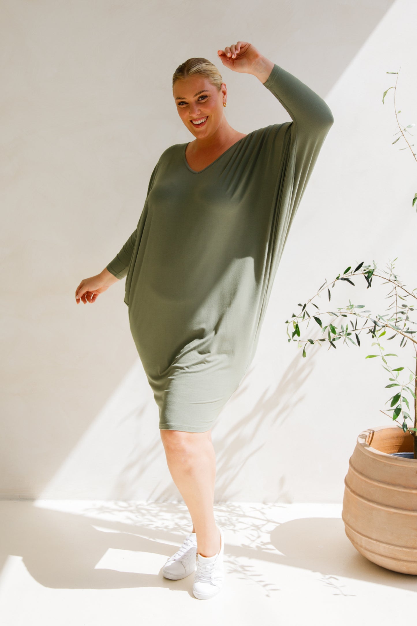Long Sleeve Miracle Bamboo Dress | Fern