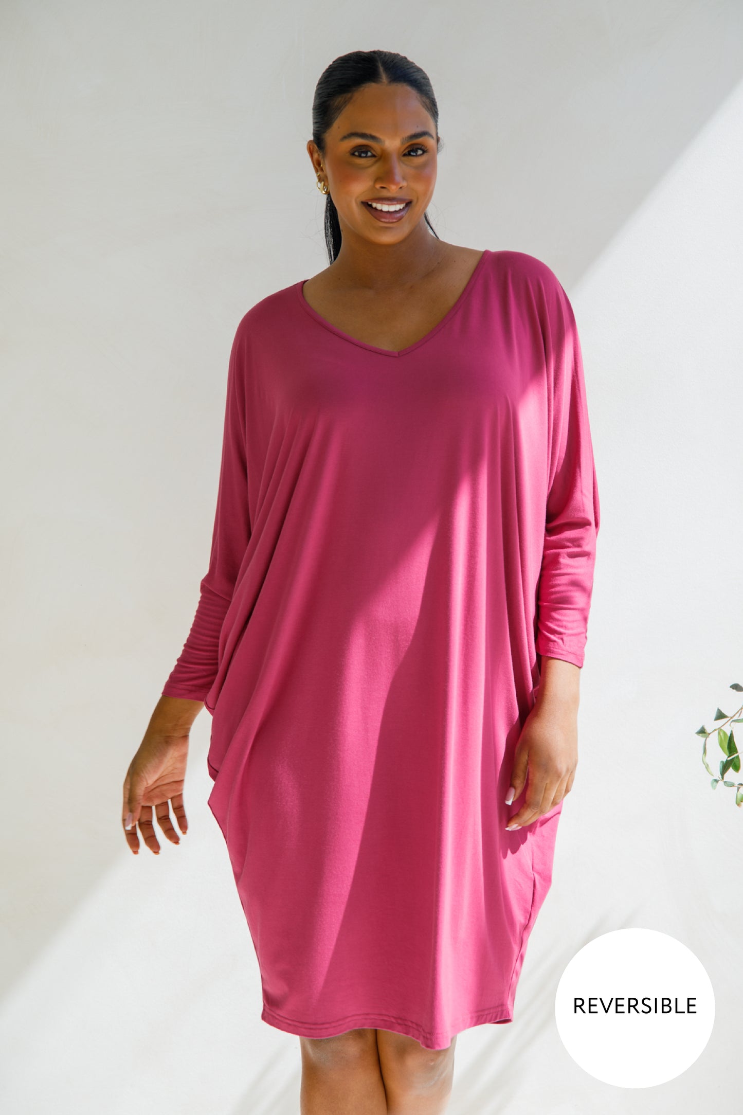 Long Sleeve Miracle Dress | Soft Maroon