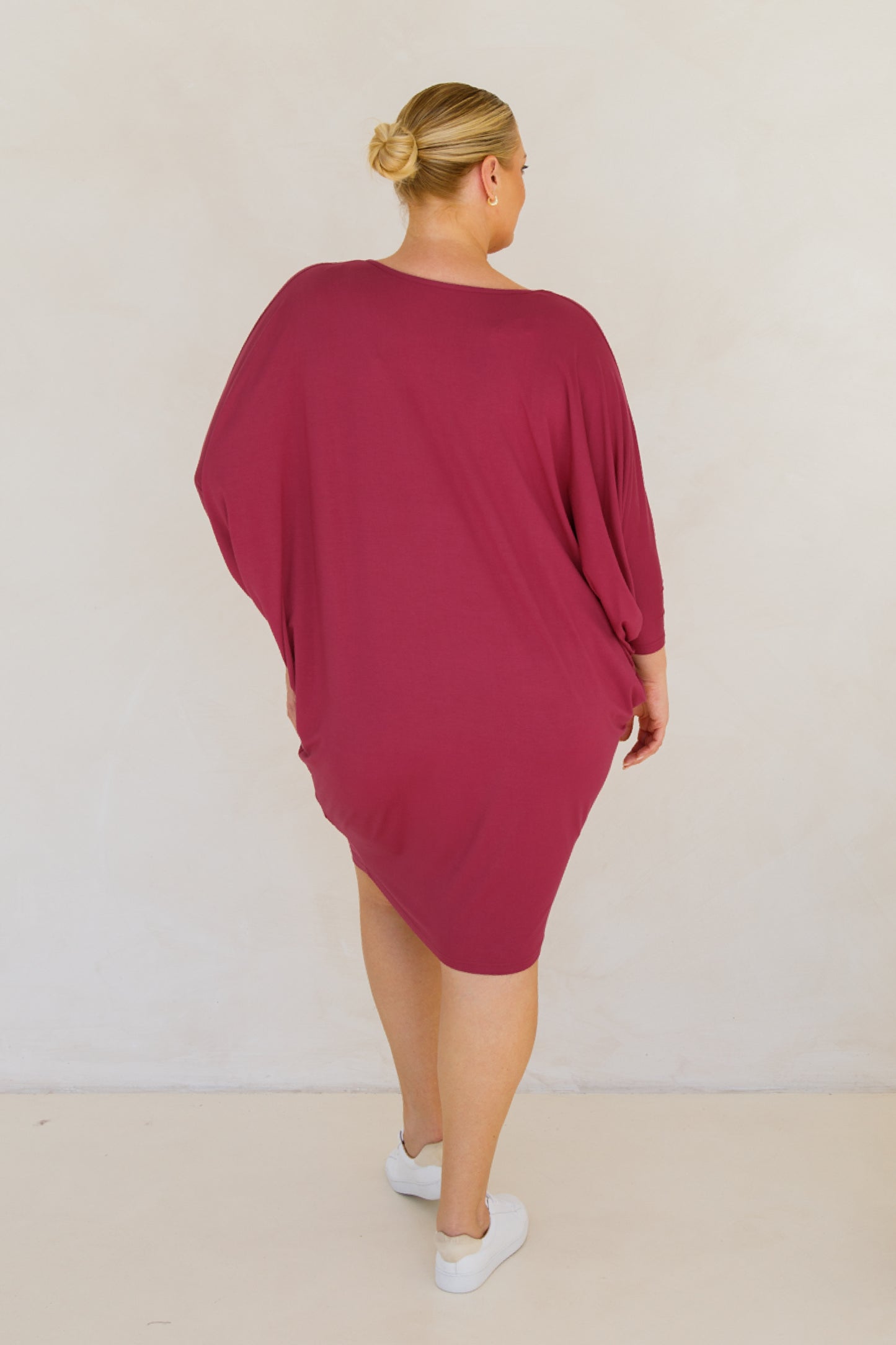 Long Sleeve Miracle Bamboo Dress | Soft Maroon