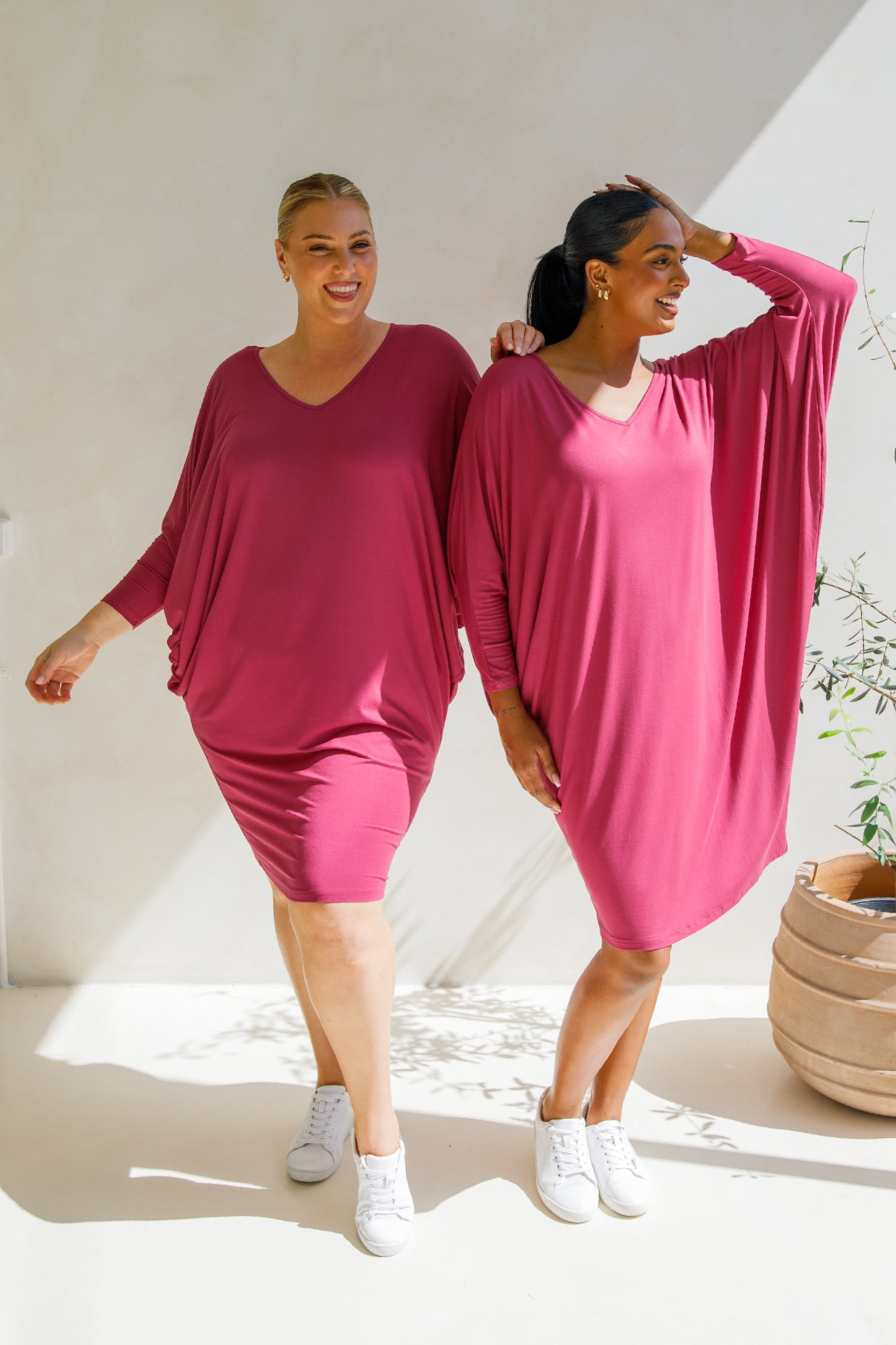 Long Sleeve Miracle Dress | Soft Maroon