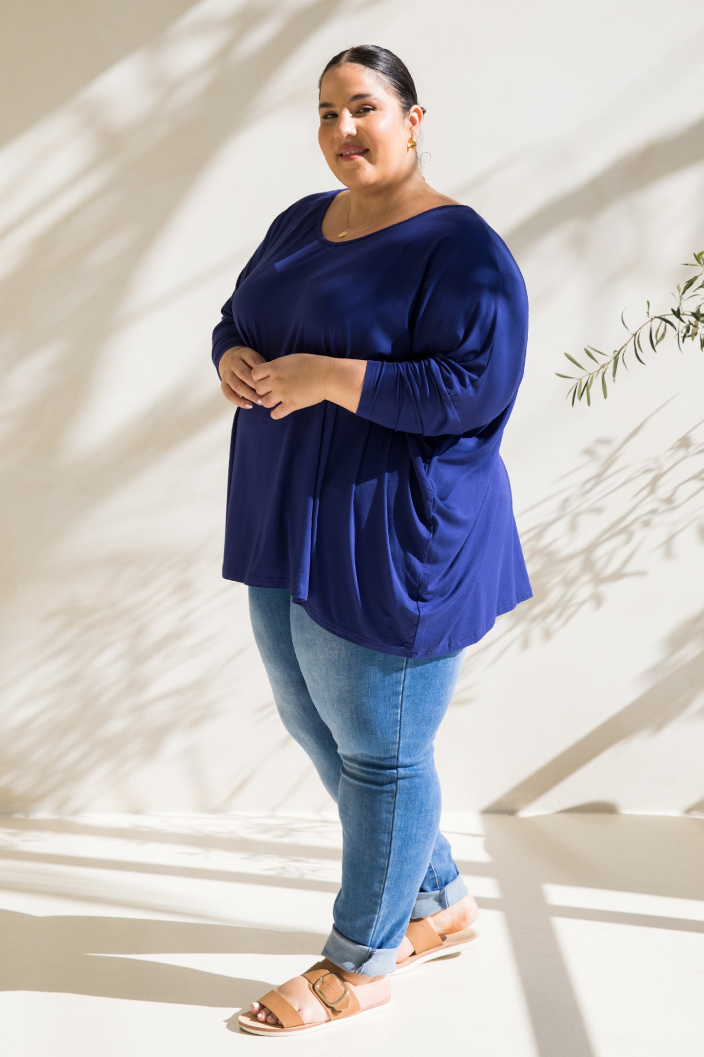 Long Sleeve Nice Top | Dark Blue