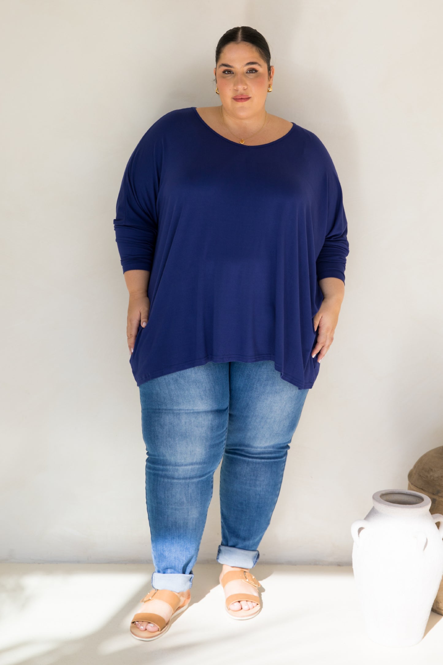 Long Sleeve Nice Top | Dark Blue
