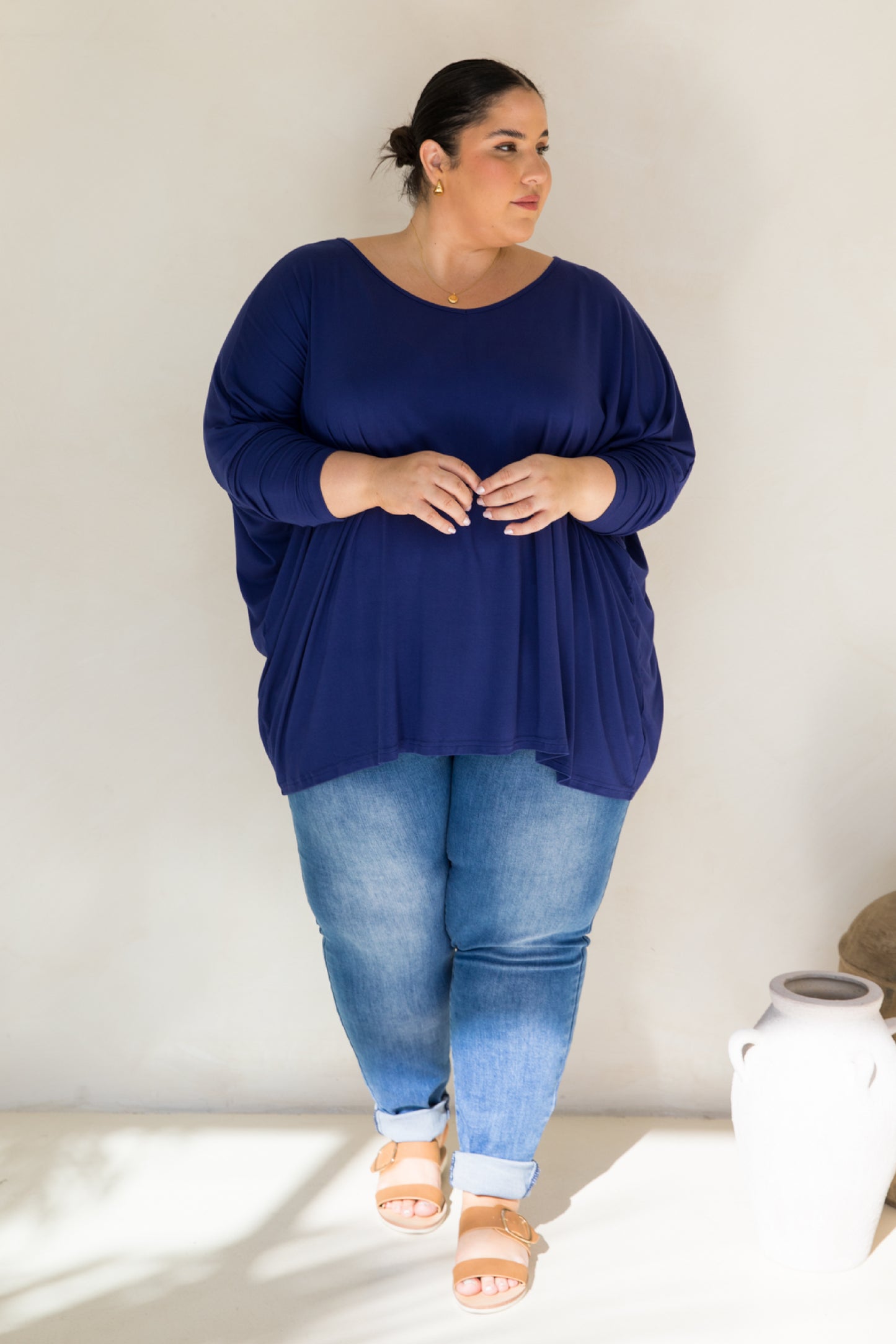 Long Sleeve Nice Top | Dark Blue